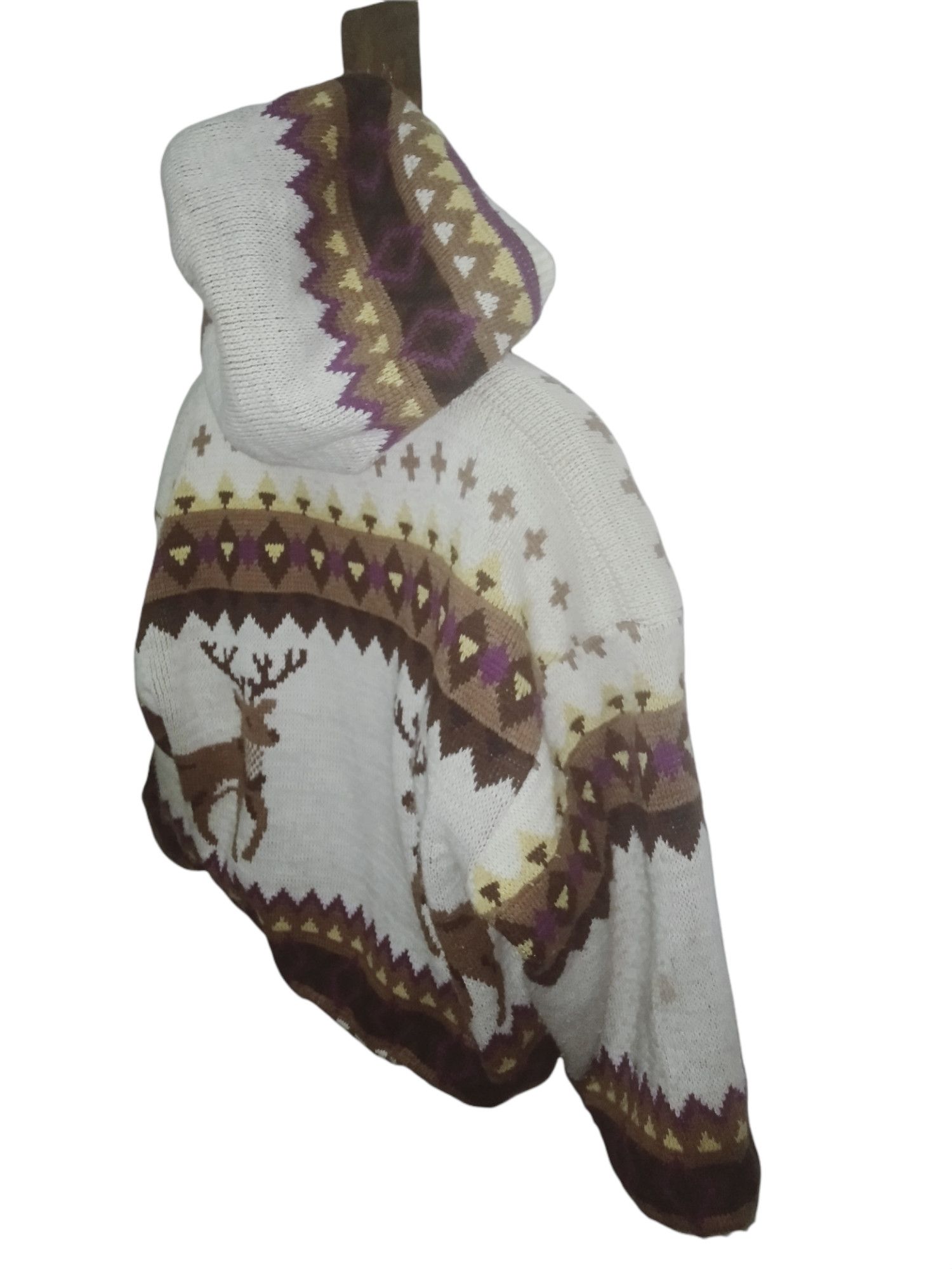 Japanese Brand × Vintage ADEL-1 Vintage Art Aztec Deer Knit Sherpa Hoodie Size US S / EU 44-46 / 1 - 10 Thumbnail