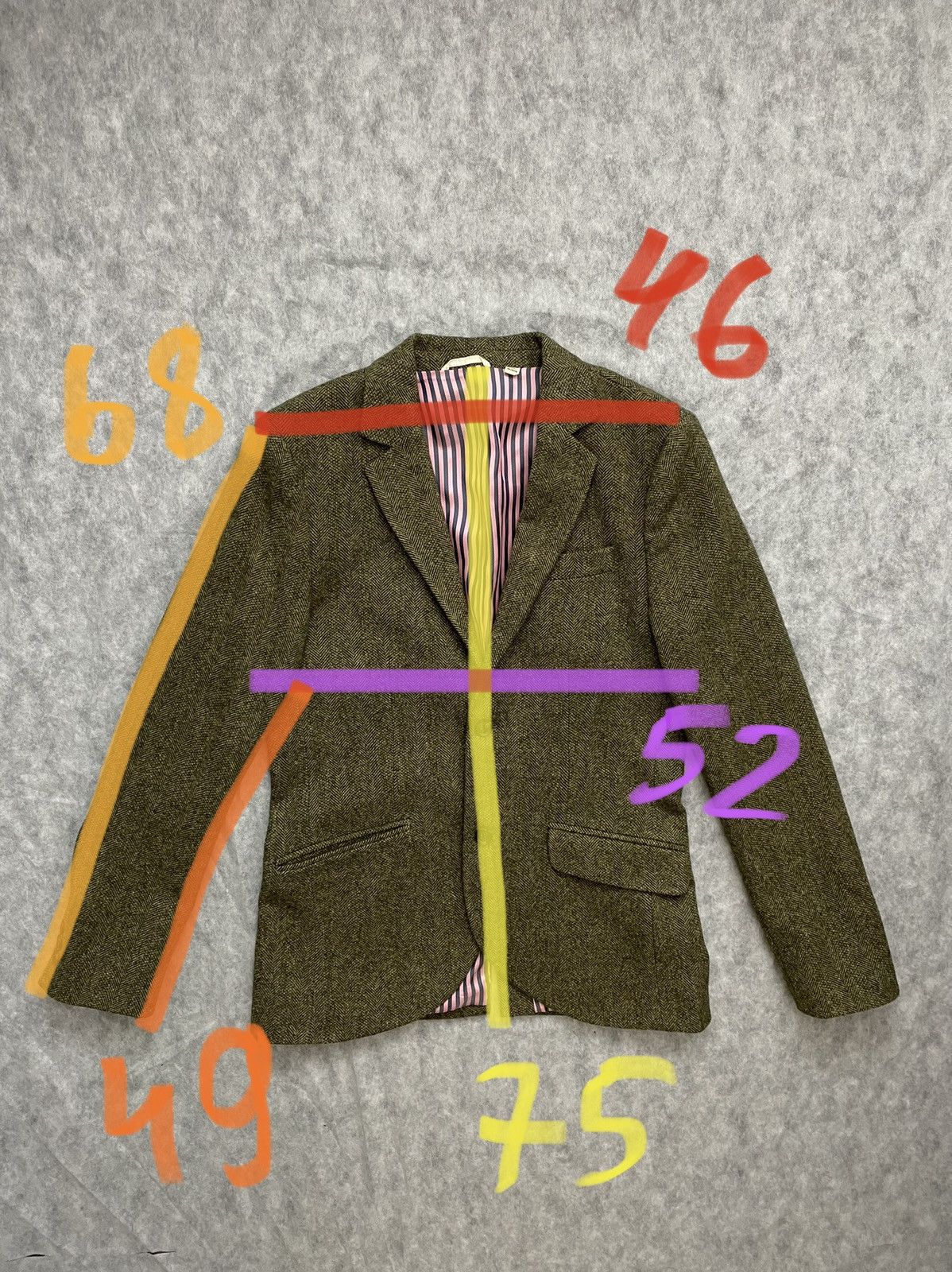 Jack Wills Jack Wills Mens Wool Green Tweed blazer jacket size Medium Size 38R - 11 Thumbnail