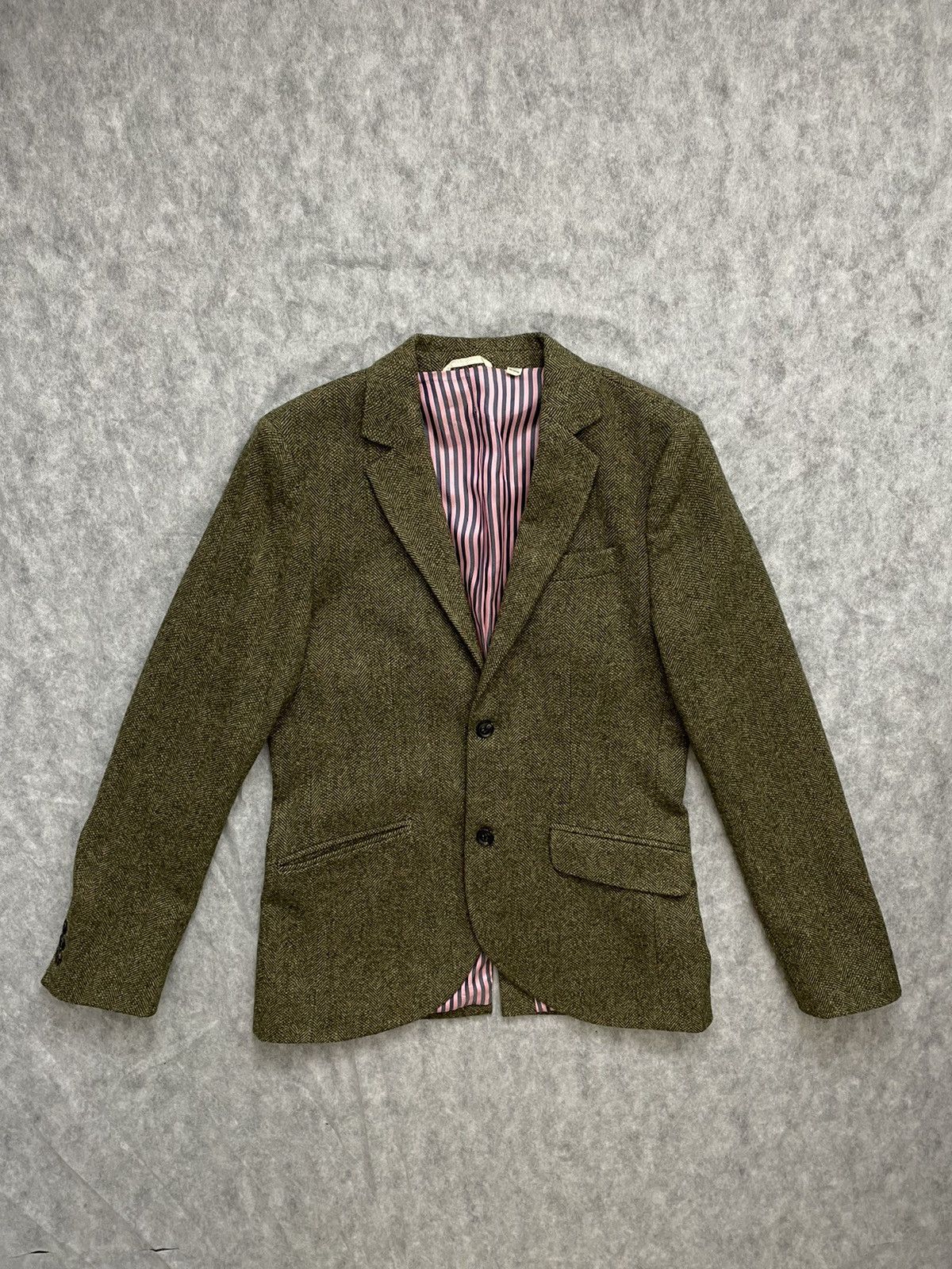 Jack Wills Jack Wills Mens Wool Green Tweed blazer jacket size Medium Size 38R - 2 Thumbnail