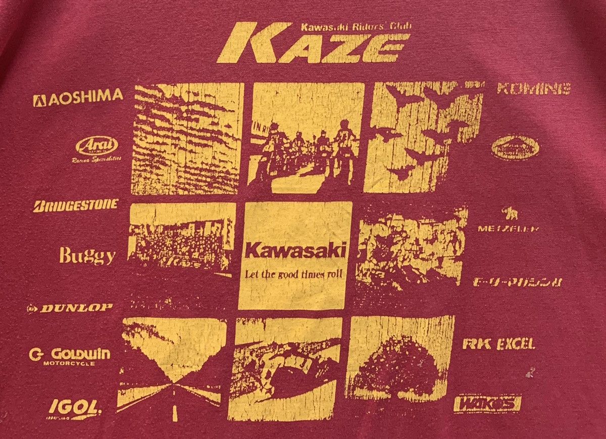 Vintage Vintage Kawasaki Riders Club Kaze T-shirts Size US L / EU 52-54 / 3 - 5 Thumbnail