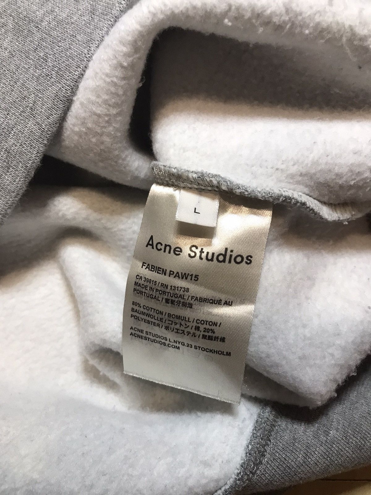 Acne Studios Acne Studios Rare Fabien Paw15 Grey Fleece Crewneck Sweater Size US L / EU 52-54 / 3 - 4 Thumbnail