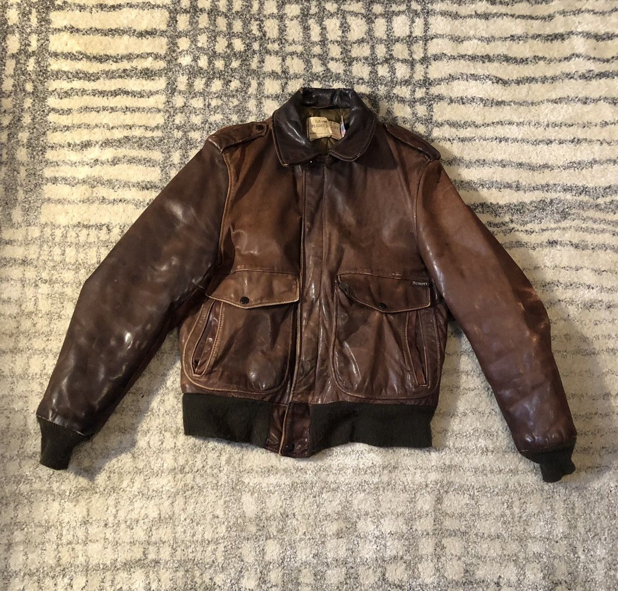 Schott Vintage Schott original leather flight jacket | Grailed