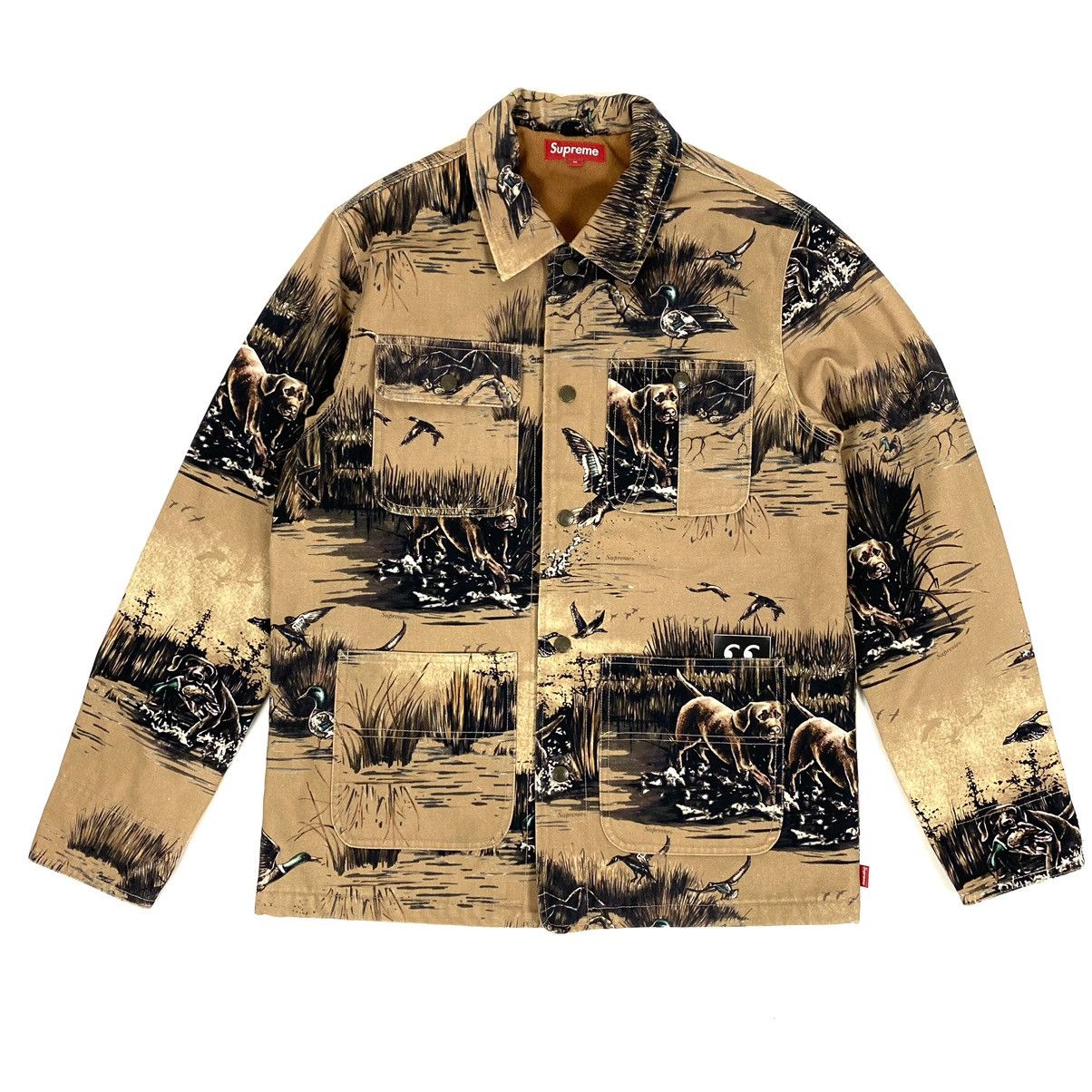 Pre-owned Supreme Dogs & Ducks Chore Coat Jacket 2012 Hunting In Tan