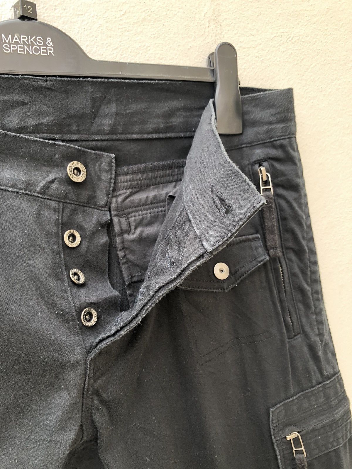 5351 POUR LES HOMMES Black Parachute Cargo Pants Size US 34 / EU 50 - 3 Thumbnail