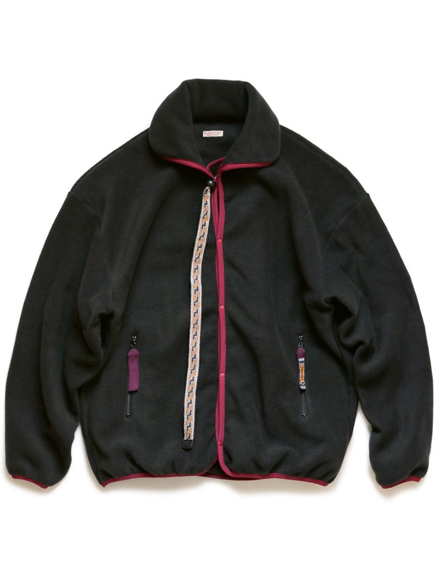 image of Kapital Fleece Celtic Anorak Jacket Size 3 in Black, Men's