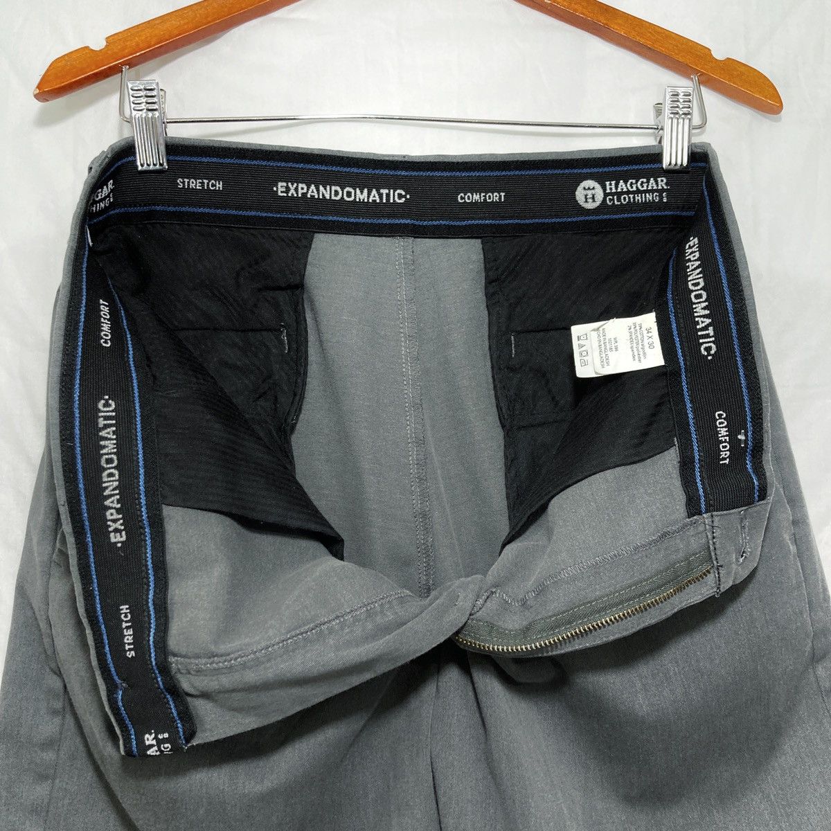 Haggar HAGGAR Men’s Stretch Pants Comfort Expandimatic Classic Fit Size 34R - 4 Thumbnail