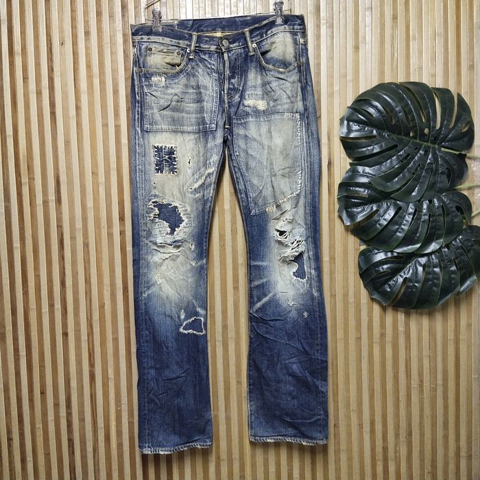 Eternal Eternal Jeans Distressed / Shashiko Stitches Kapital Style ...