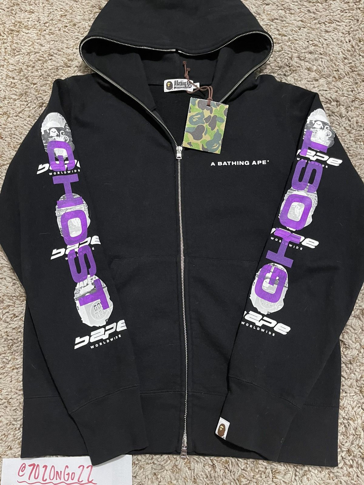 Bape Bape Ghost Full Zip Hoodie Grailed