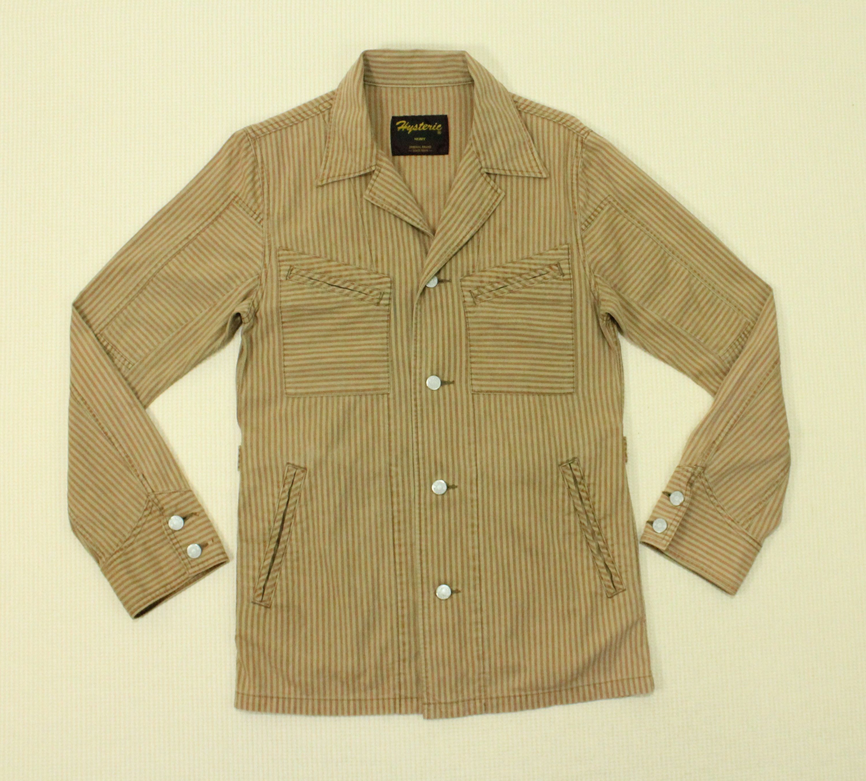 Hysteric Glamour Hysteric Glamour Jacket Herringbone Stripe Camp Collar Size US S / EU 44-46 / 1 - 5 Thumbnail