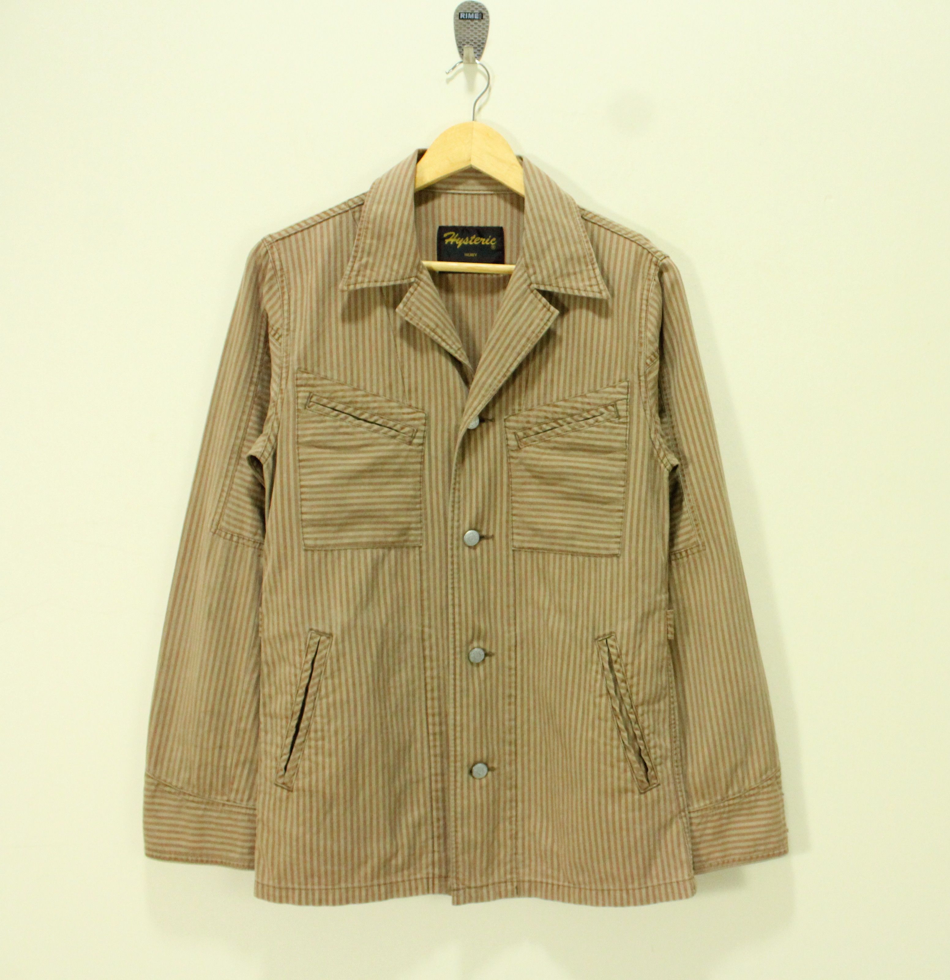 Hysteric Glamour Hysteric Glamour Jacket Herringbone Stripe Camp Collar Size US S / EU 44-46 / 1 - 1 Thumbnail