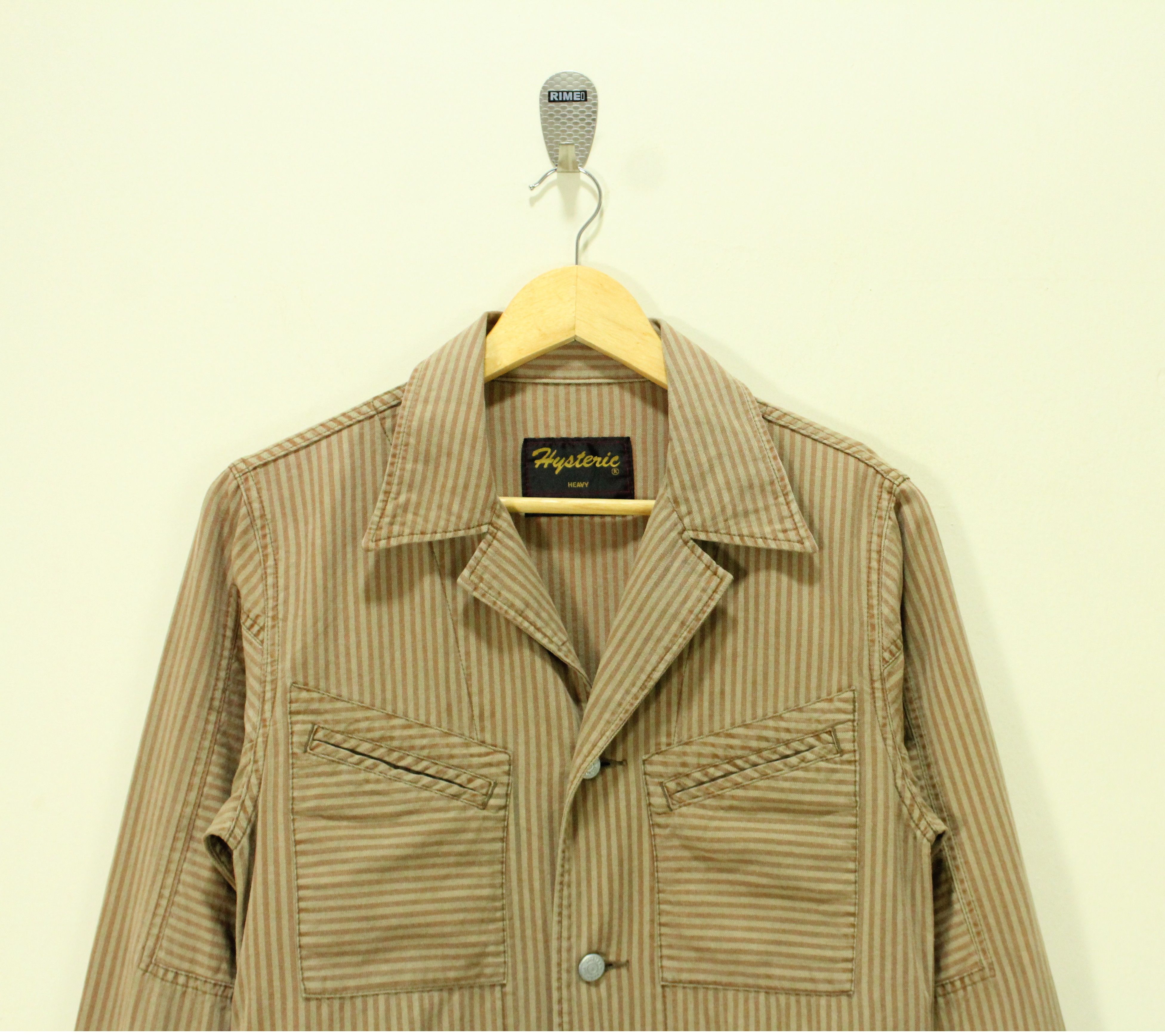 Hysteric Glamour Hysteric Glamour Jacket Herringbone Stripe Camp Collar Size US S / EU 44-46 / 1 - 2 Thumbnail