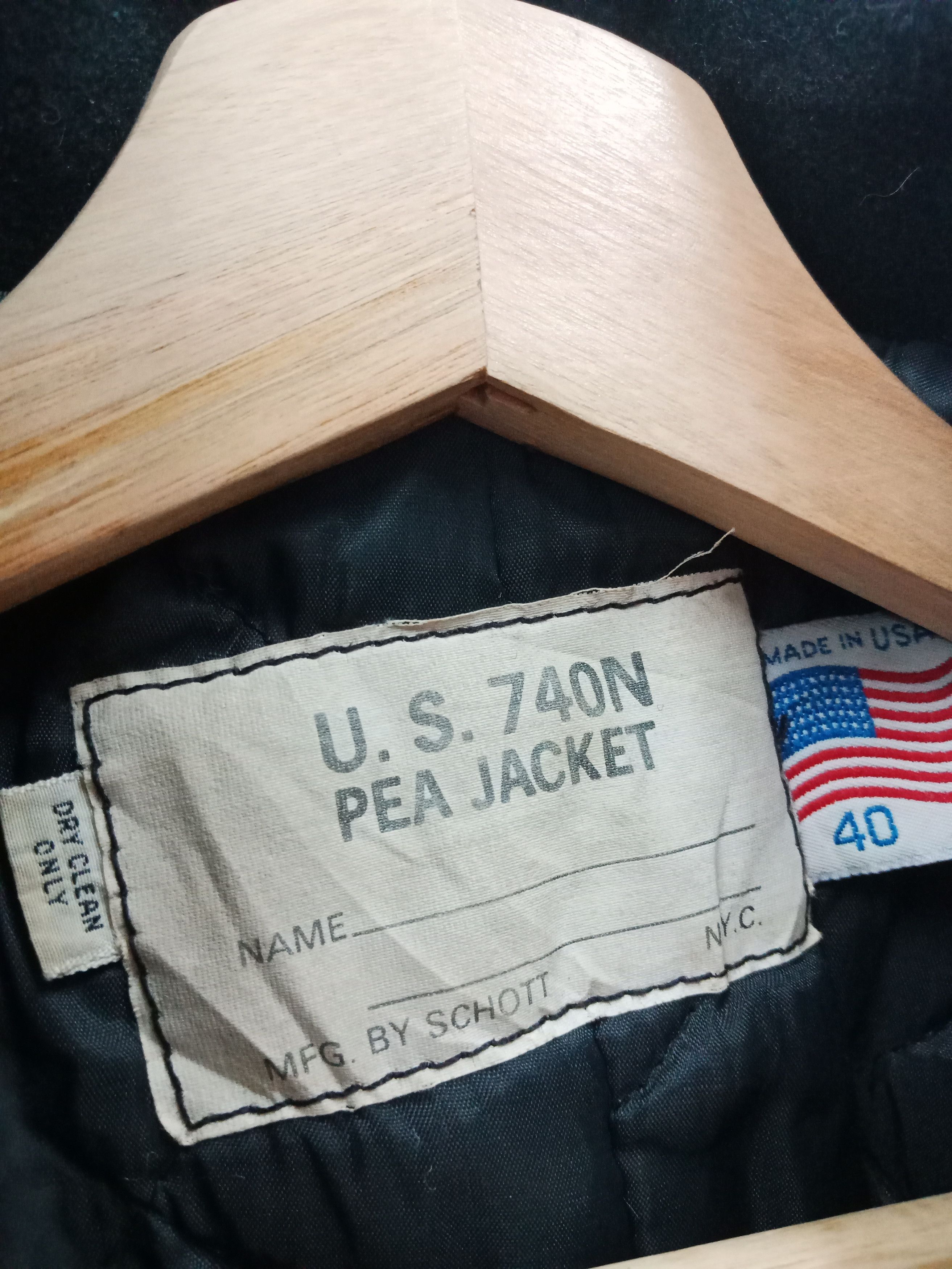 Schott Schott NYC US 740 N Wool Pea Jacket Made in USA Size US L / EU 52-54 / 3 - 5 Thumbnail
