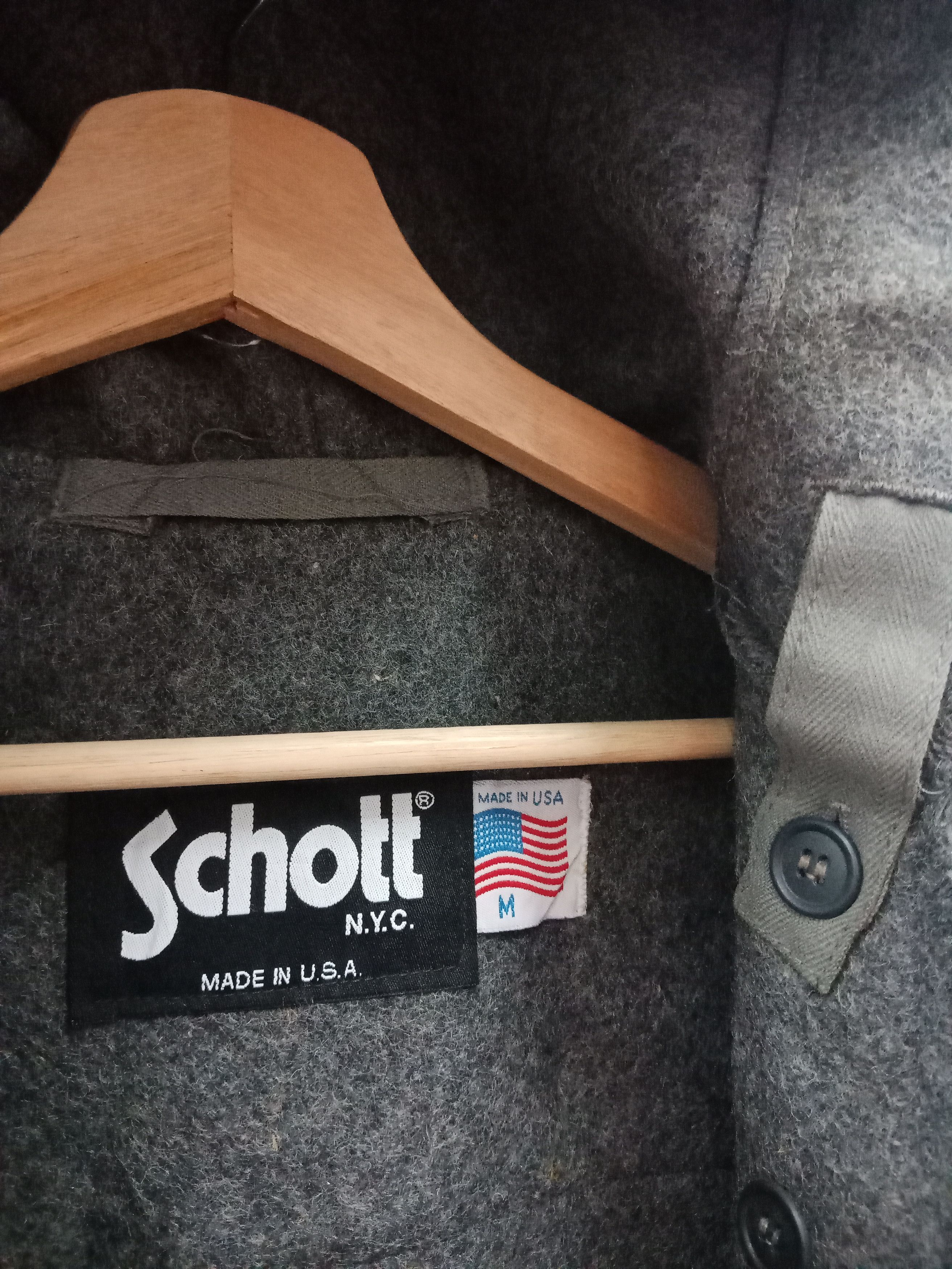 Schott Schott NYC Wool Trench Gray Jacket Size US L / EU 52-54 / 3 - 6 Thumbnail