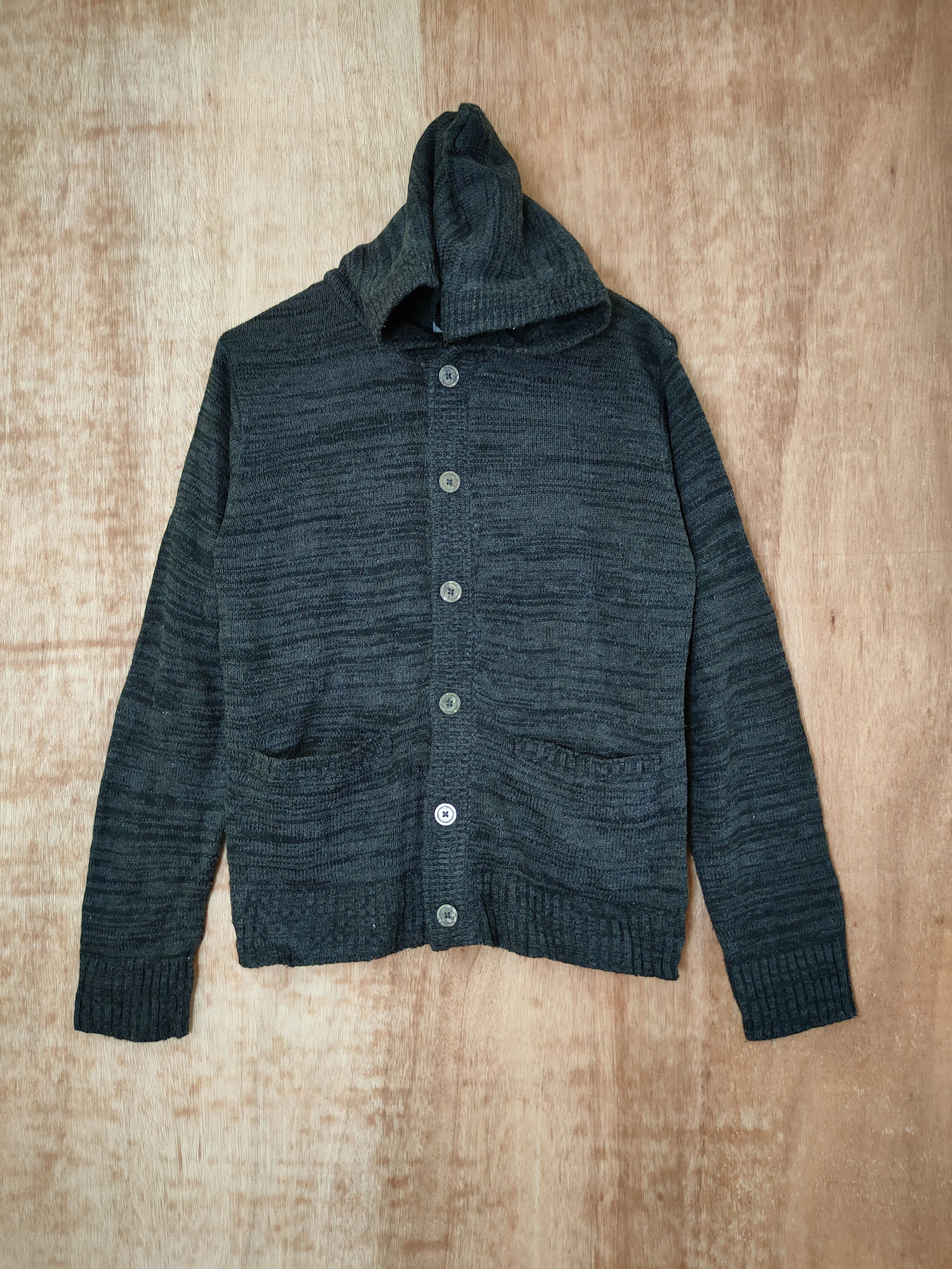 image of Louis Chavlon Cardigan Hoodie Knitwear Streetwear 46-427 in Grey, Men's (Size Medium)