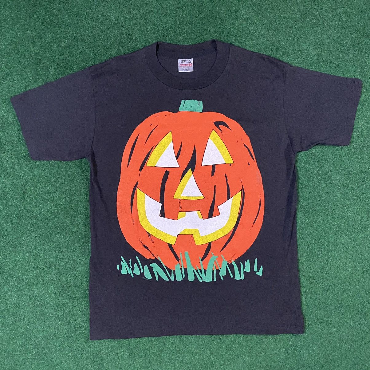 Vintage 1988 Jack-O-Lantern Pumpkin Halloween Single-Stitch T