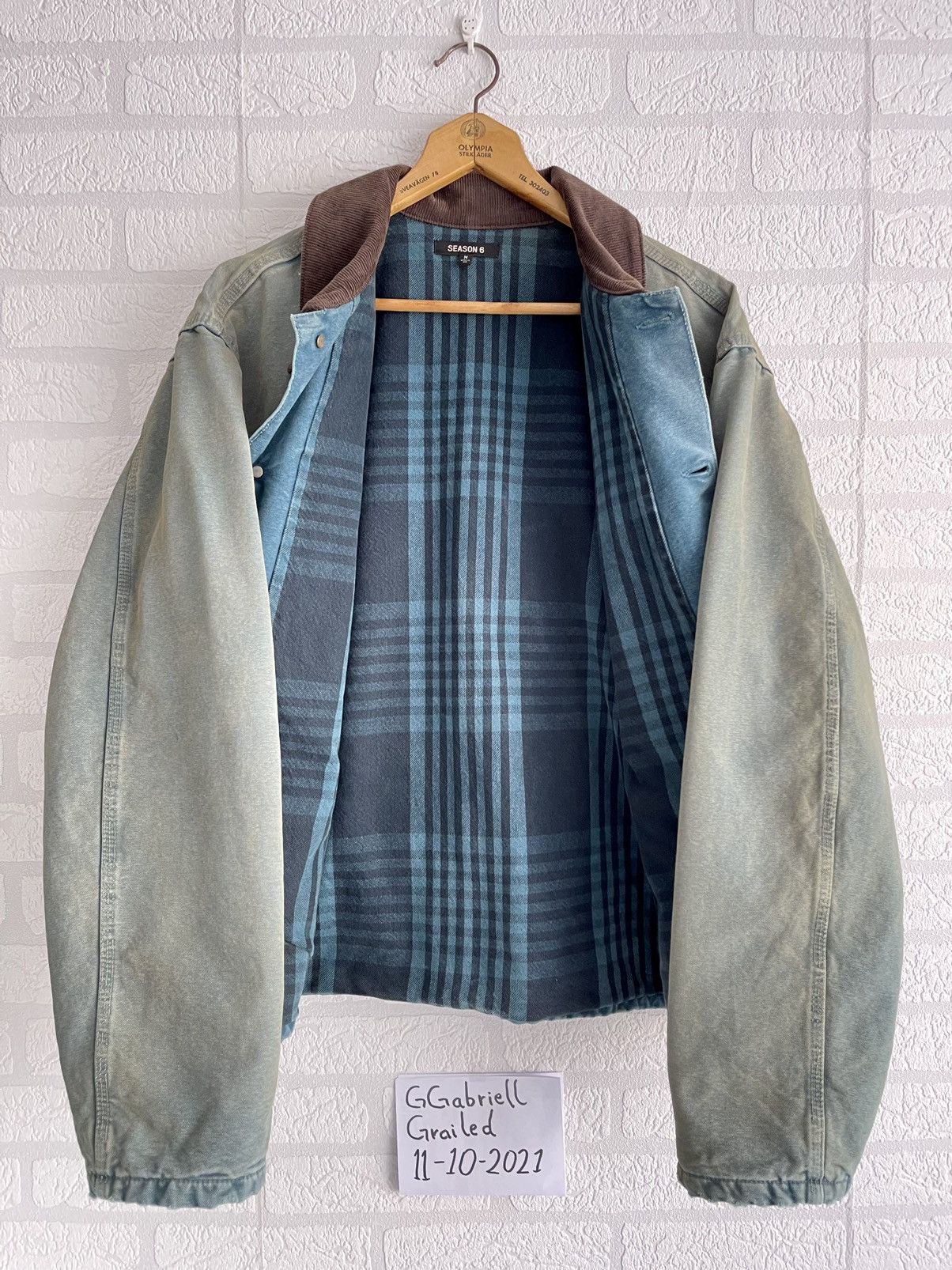 Yeezy Season Yeezy Season 6 Flannel Lined Denim Jacket Glacier Grailed