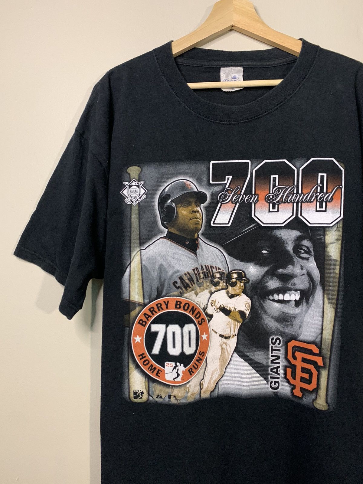 MLB Vintage 2004 MLB Giants Barry Bonds T shirt Size US XL / EU 56 / 4 - 2 Thumbnail
