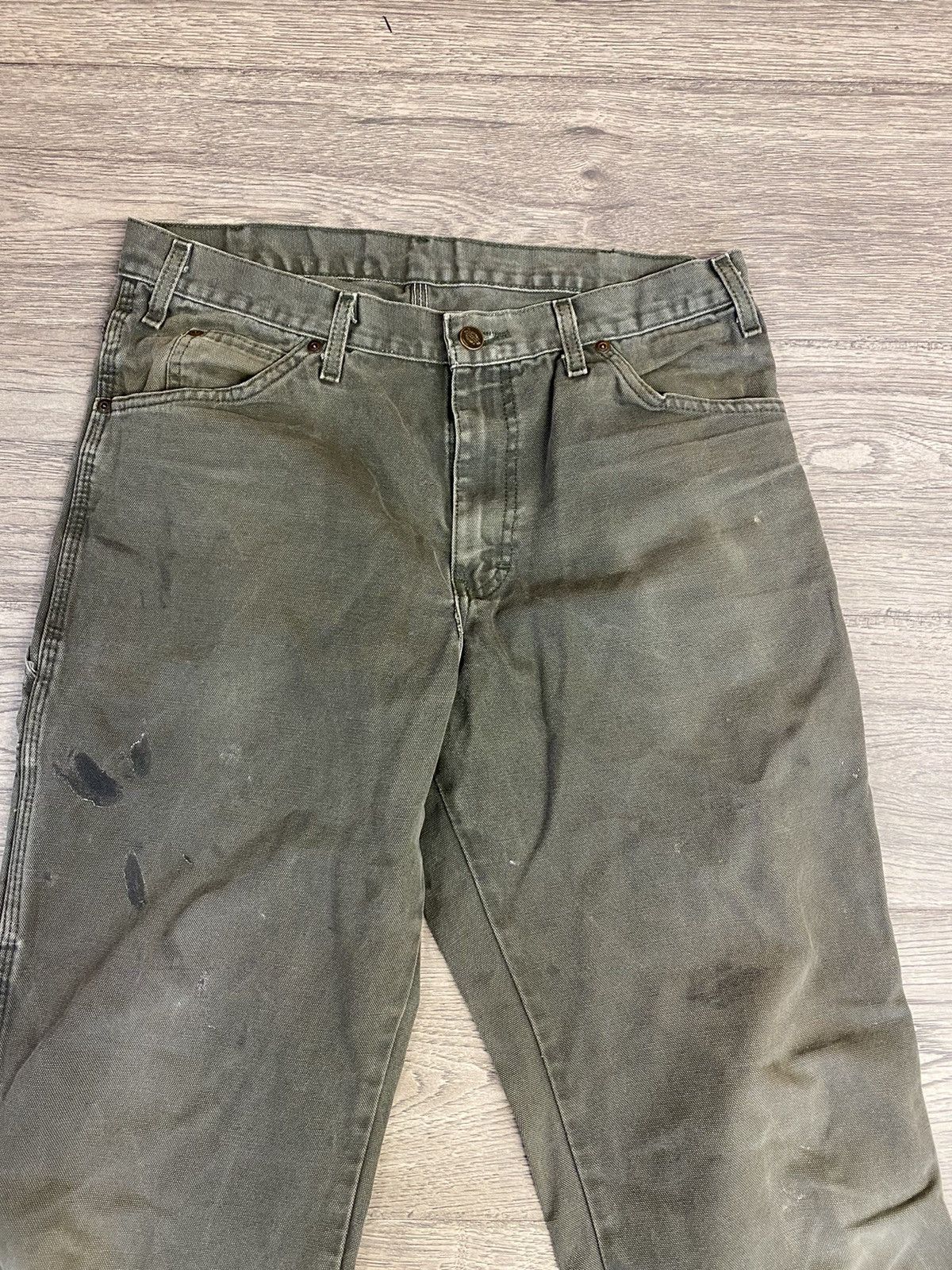 Dickies × Vintage Dickies Pants Green Denim Size 32x31 Work Paint Jeans Faded Size US 32 / EU 48 - 4 Thumbnail