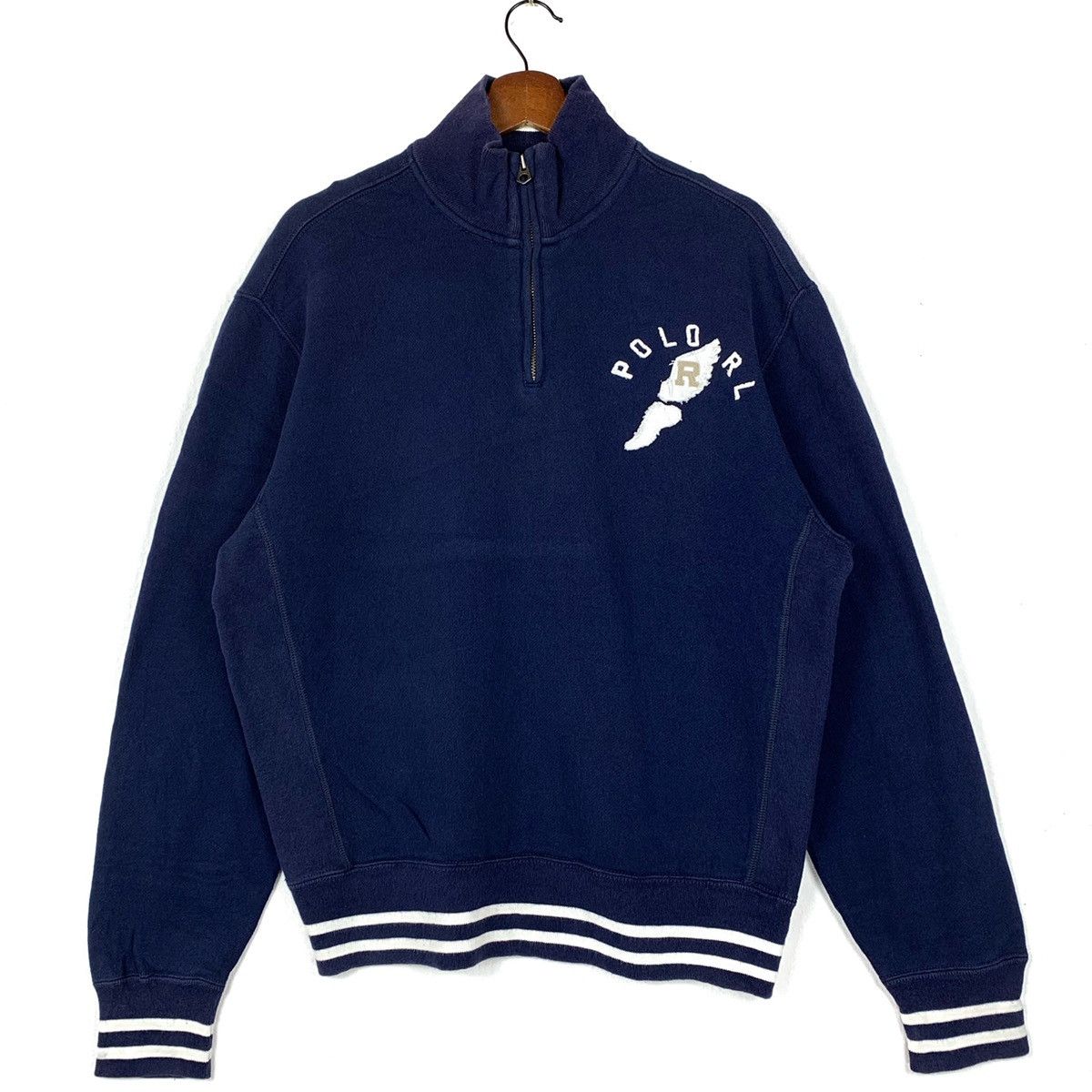 Polo Ralph Lauren × Vintage Vintage Polo Ralph Lauren Half Zip Sweatshirt Polo P Wing Size US M / EU 48-50 / 2 - 1 Thumbnail