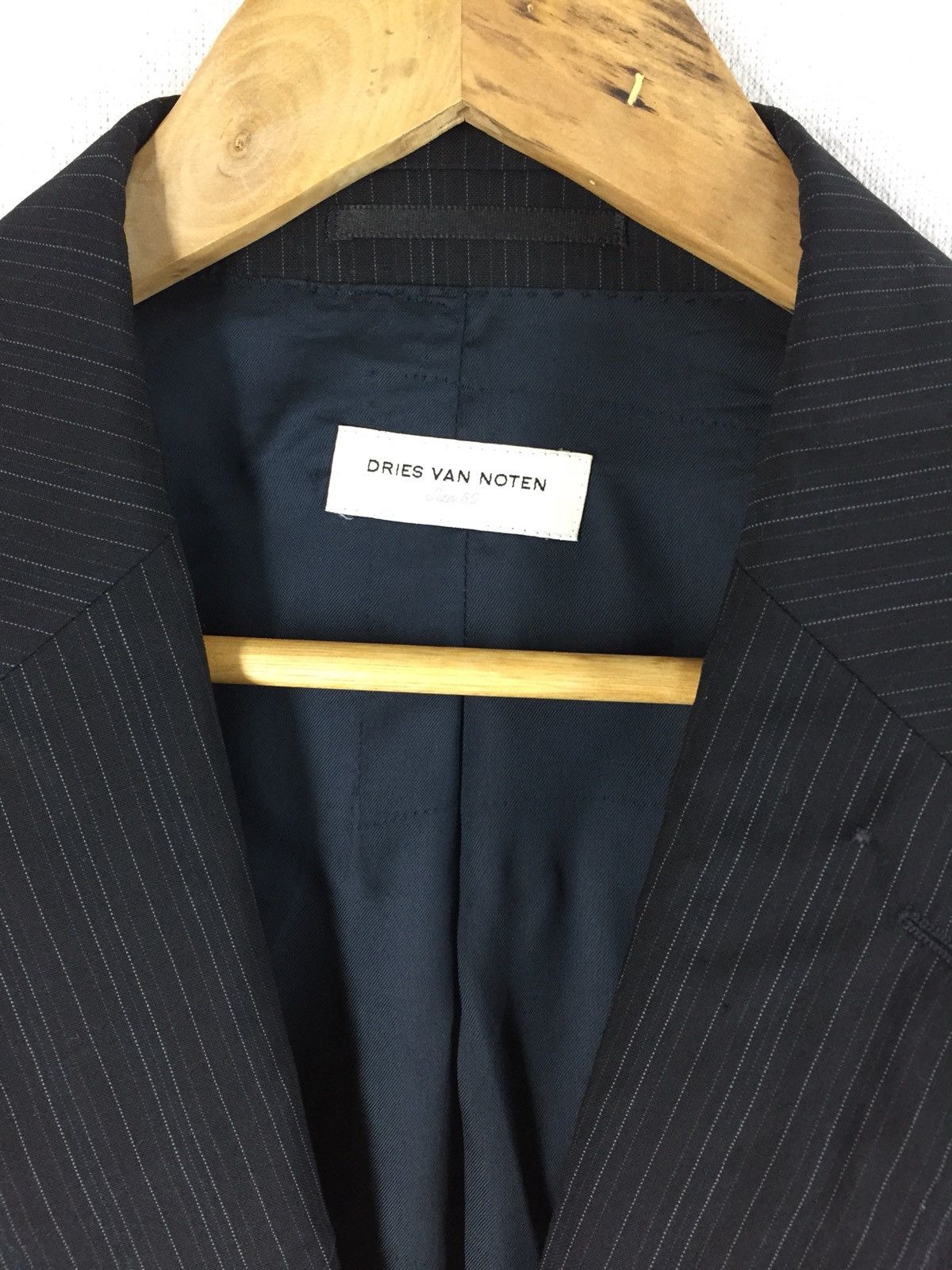 Dries Van Noten Dries Van Noten Navy Blue Wool Coat Size 50S - 2 Thumbnail