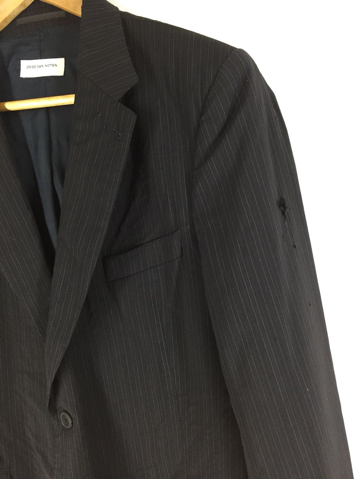 Dries Van Noten Dries Van Noten Navy Blue Wool Coat Size 50S - 3 Thumbnail