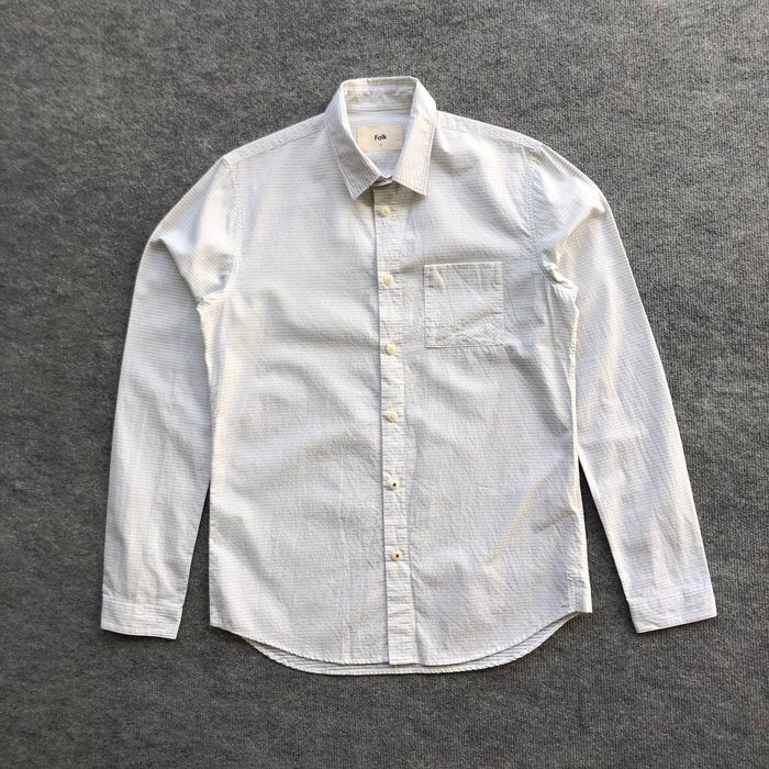 Folk Rare Folk Shirt Long Sleeve White/Black | Grailed
