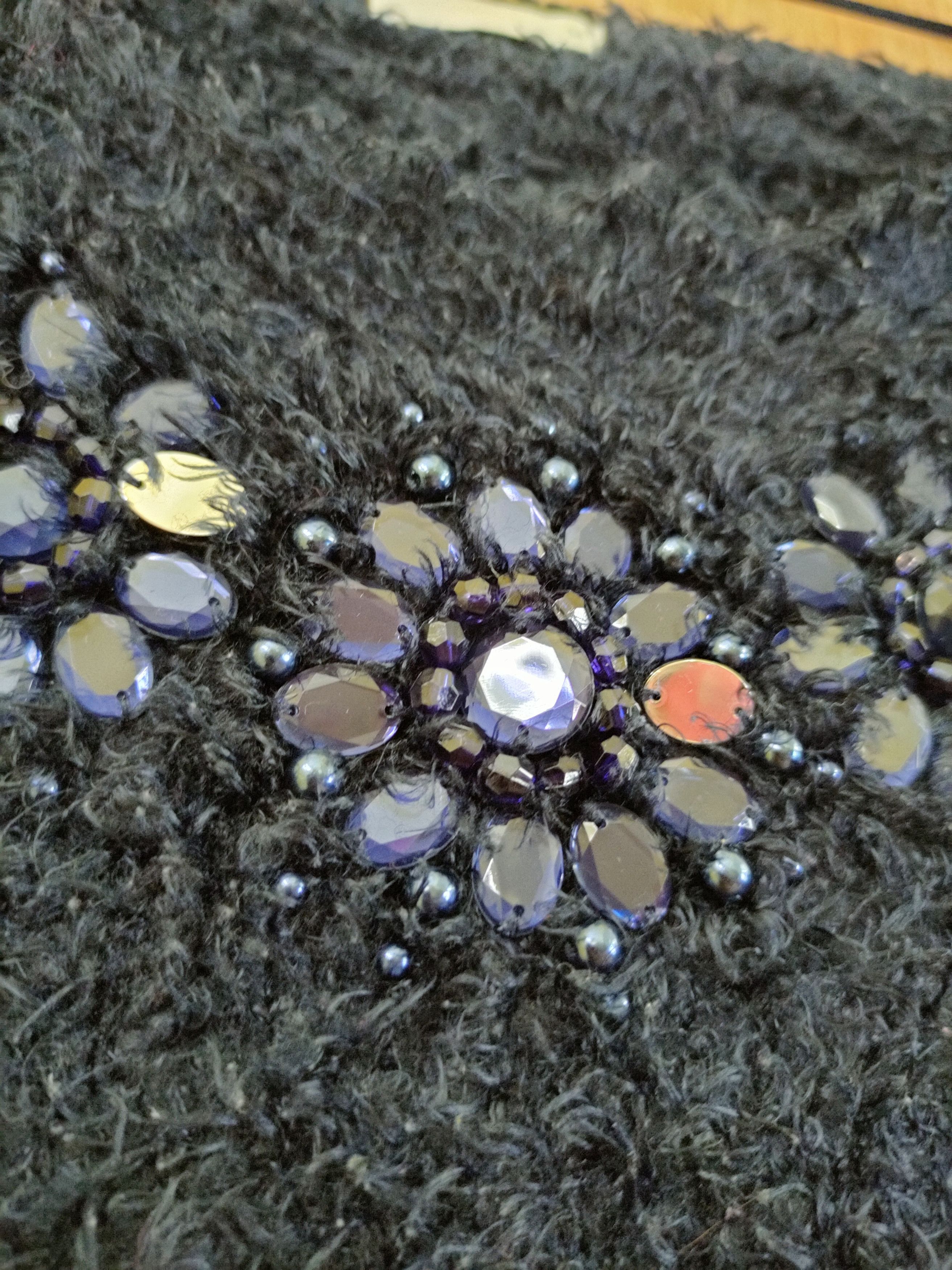 Homespun Knitwear DL GU mohair soft fur knitwear black japan diamond #46-452 Size US S / EU 44-46 / 1 - 4 Thumbnail