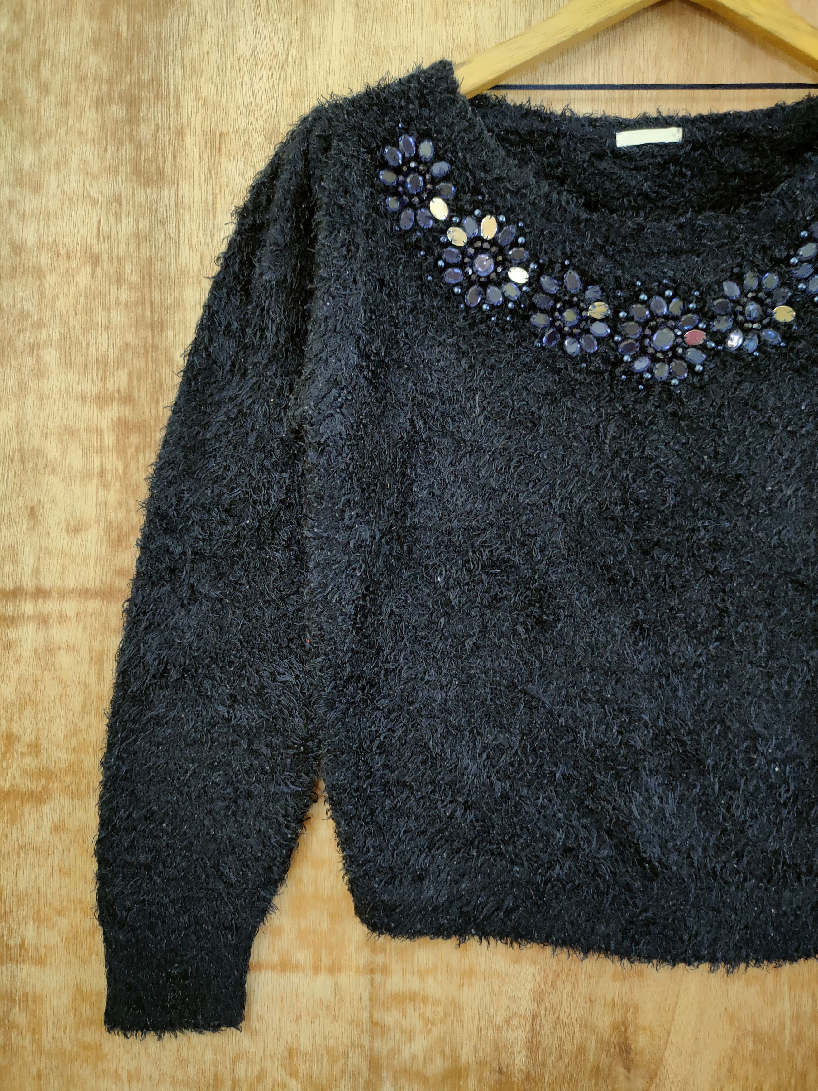 Homespun Knitwear DL GU mohair soft fur knitwear black japan diamond #46-452 Size US S / EU 44-46 / 1 - 2 Thumbnail