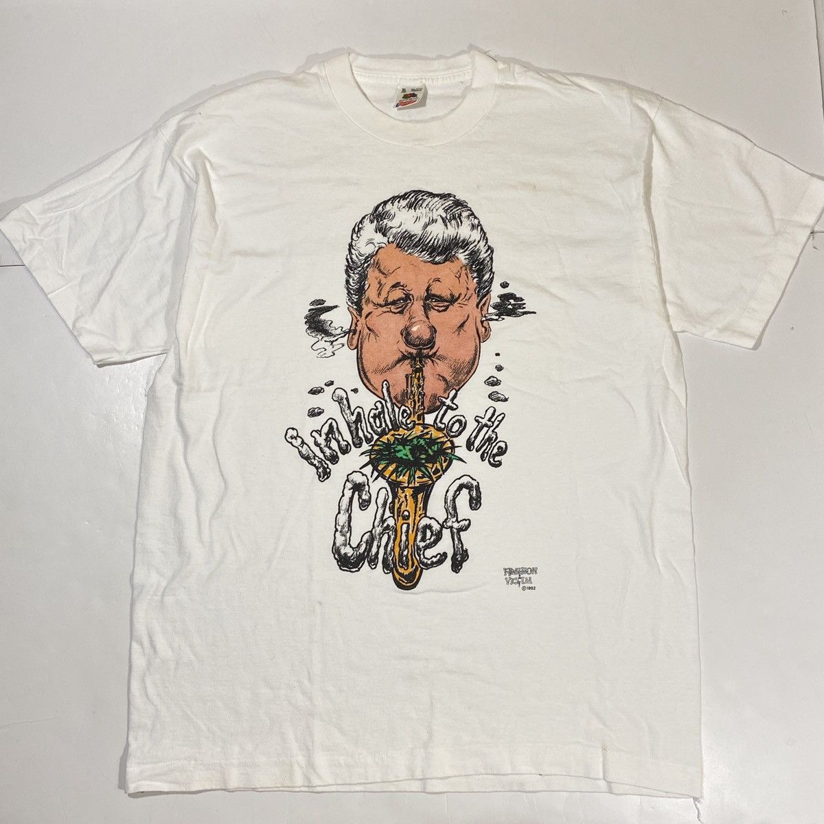 Vintage 90’s Fashion Victim Bill Clinton Inhale To The Chief Tee Size US XL / EU 56 / 4 - 2 Thumbnail