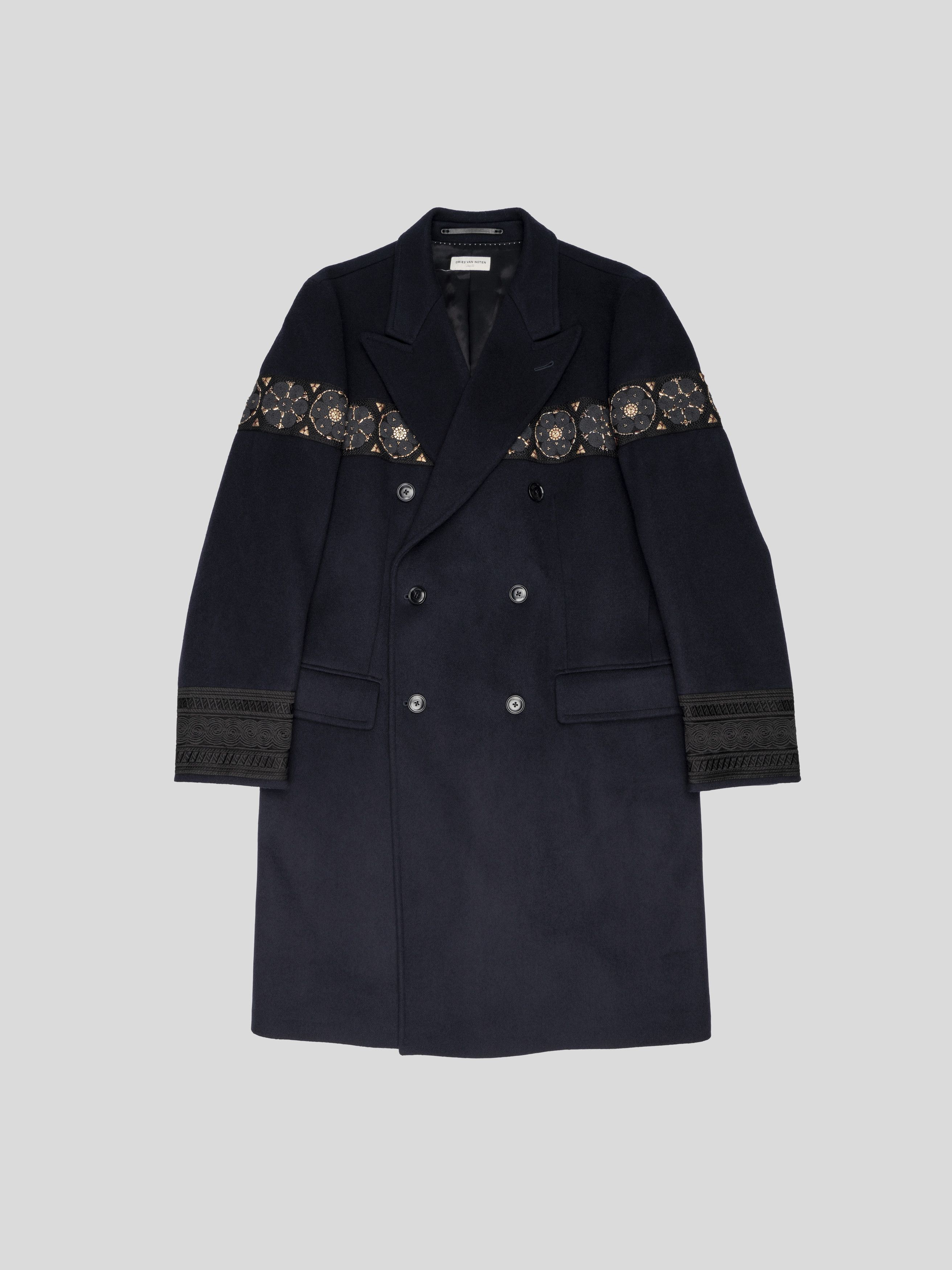Embroidered Wool Coat