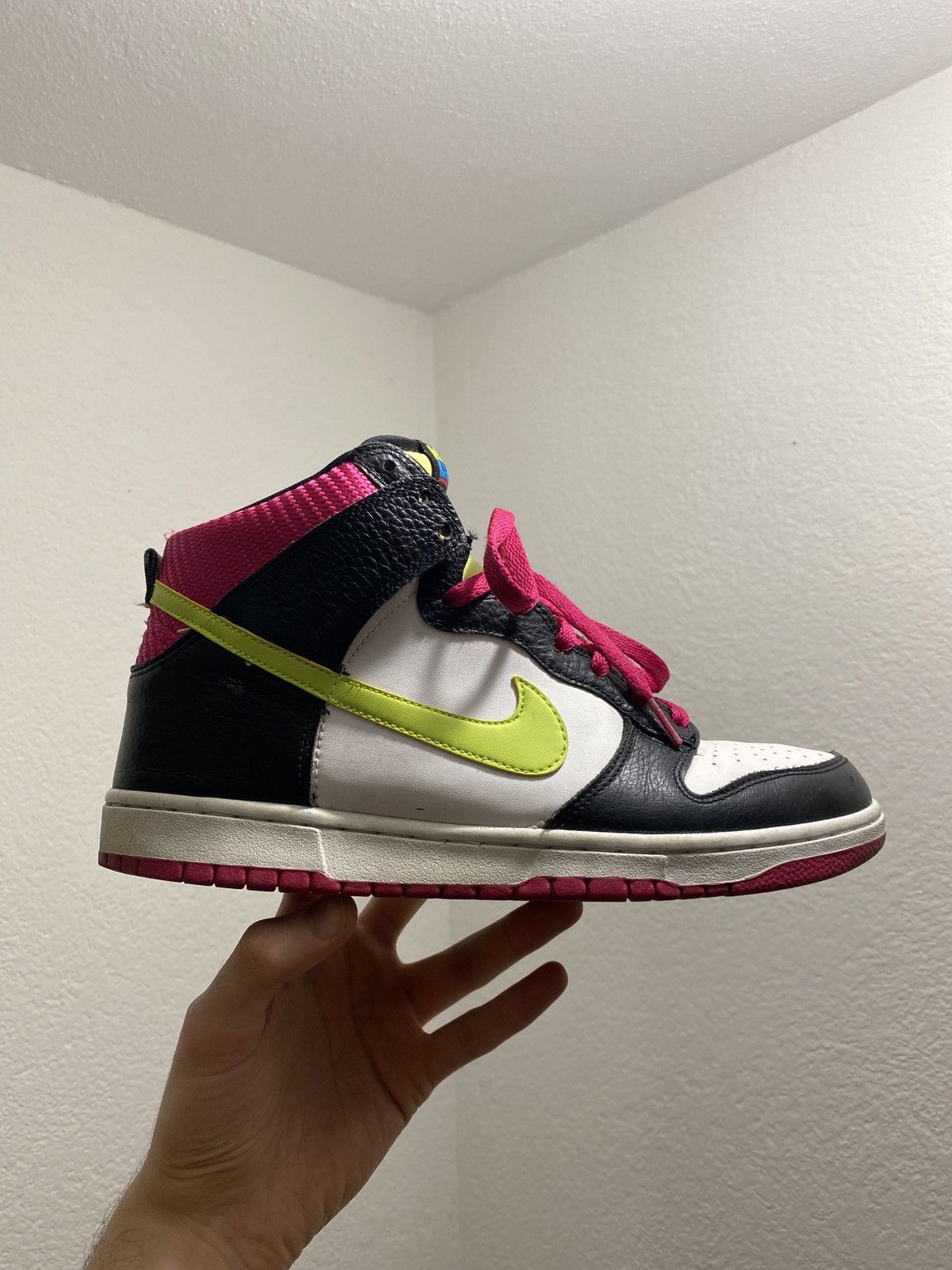 Nike Dunk High White | Volt-Black-Fireberry | Grailed