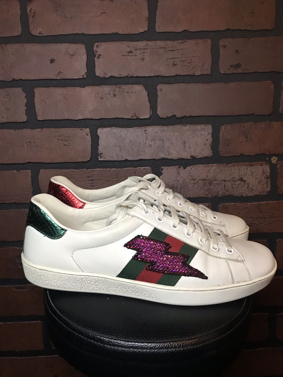 Gucci Pink Lightning Bolt Gucci Ace Size US 9 / EU 42 - 1 Thumbnail