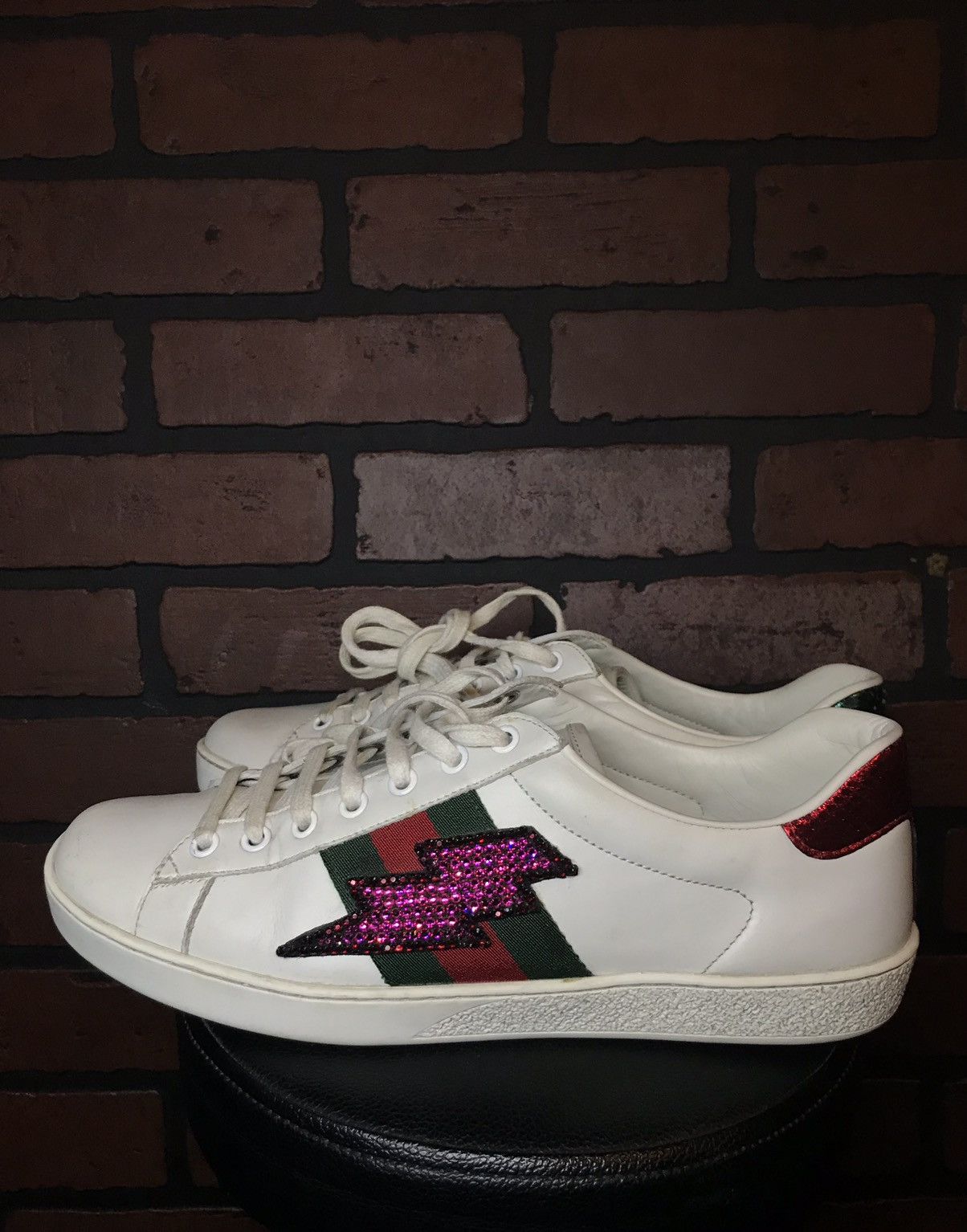 Gucci Pink Lightning Bolt Gucci Ace Size US 9 / EU 42 - 5 Thumbnail