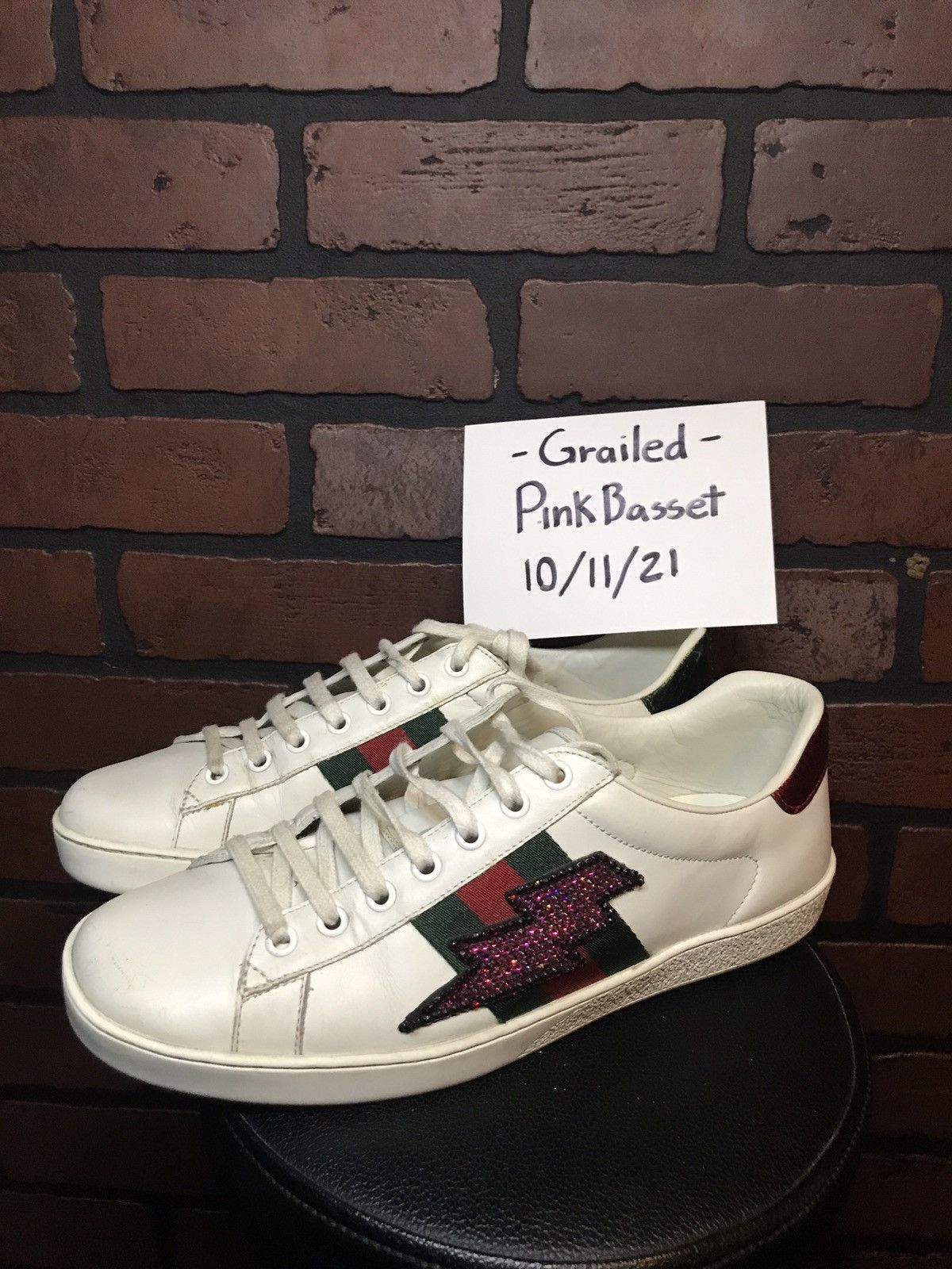 Gucci Pink Lightning Bolt Gucci Ace Size US 9 / EU 42 - 2 Thumbnail