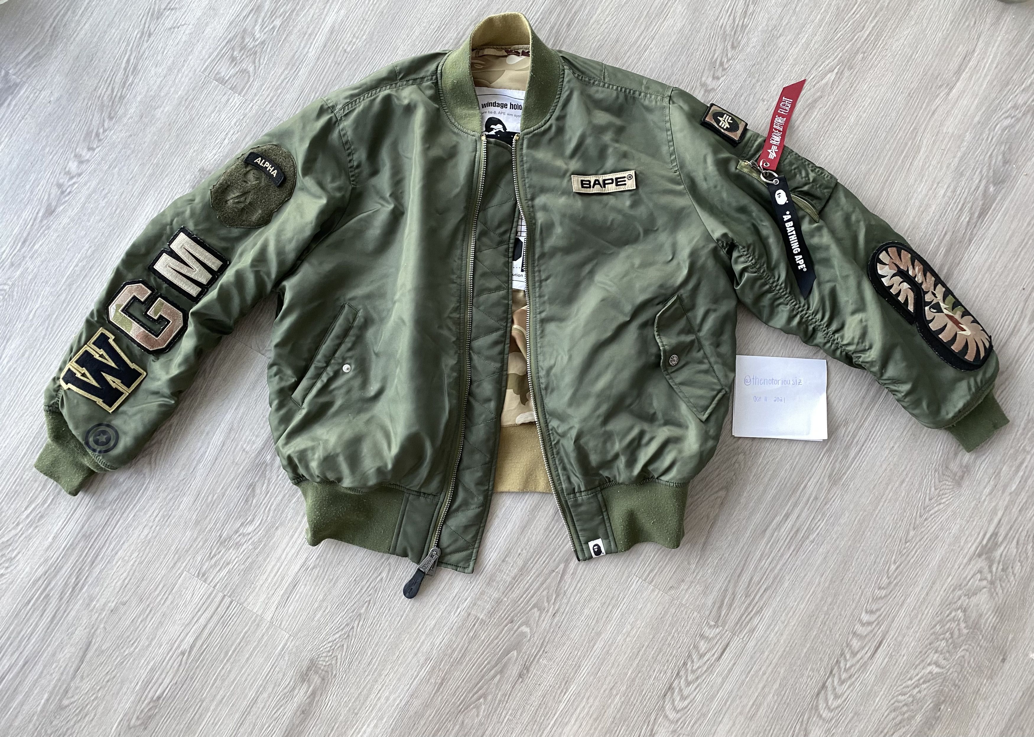 Bape BAPE x Alpha Industries Reversible MA 1 Bomber Jacket Grailed