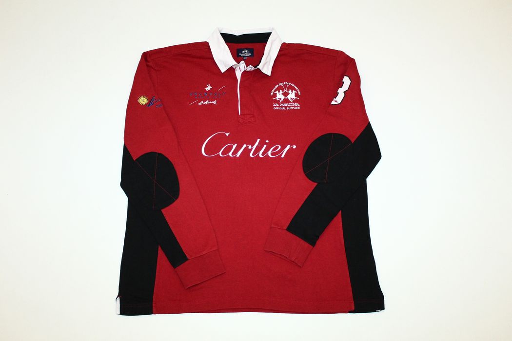 Vintage La Martina x Cartier Logo Embroidery Rugby L S Polo Shirt