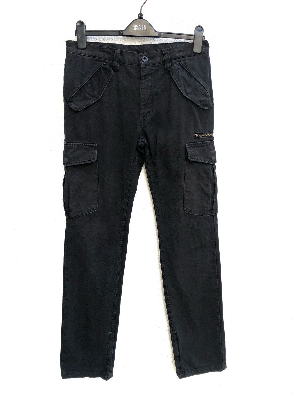 Lounge Lizard Lounge Lizard Made in Japan Black Cargo Zip Hem Size US 30 / EU 46 - 1 Thumbnail