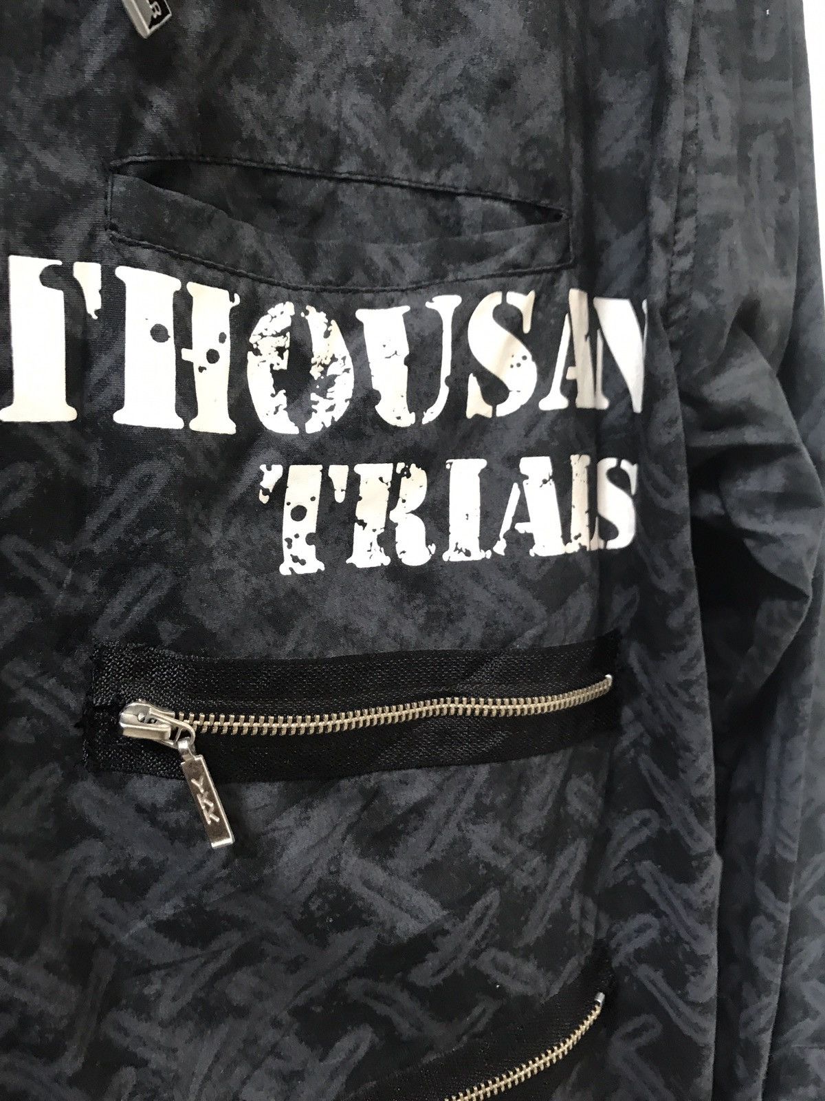 Vintage Japan Brand Slash Number Zipper Punk Light Zip Jacket Size US L / EU 52-54 / 3 - 8 Thumbnail