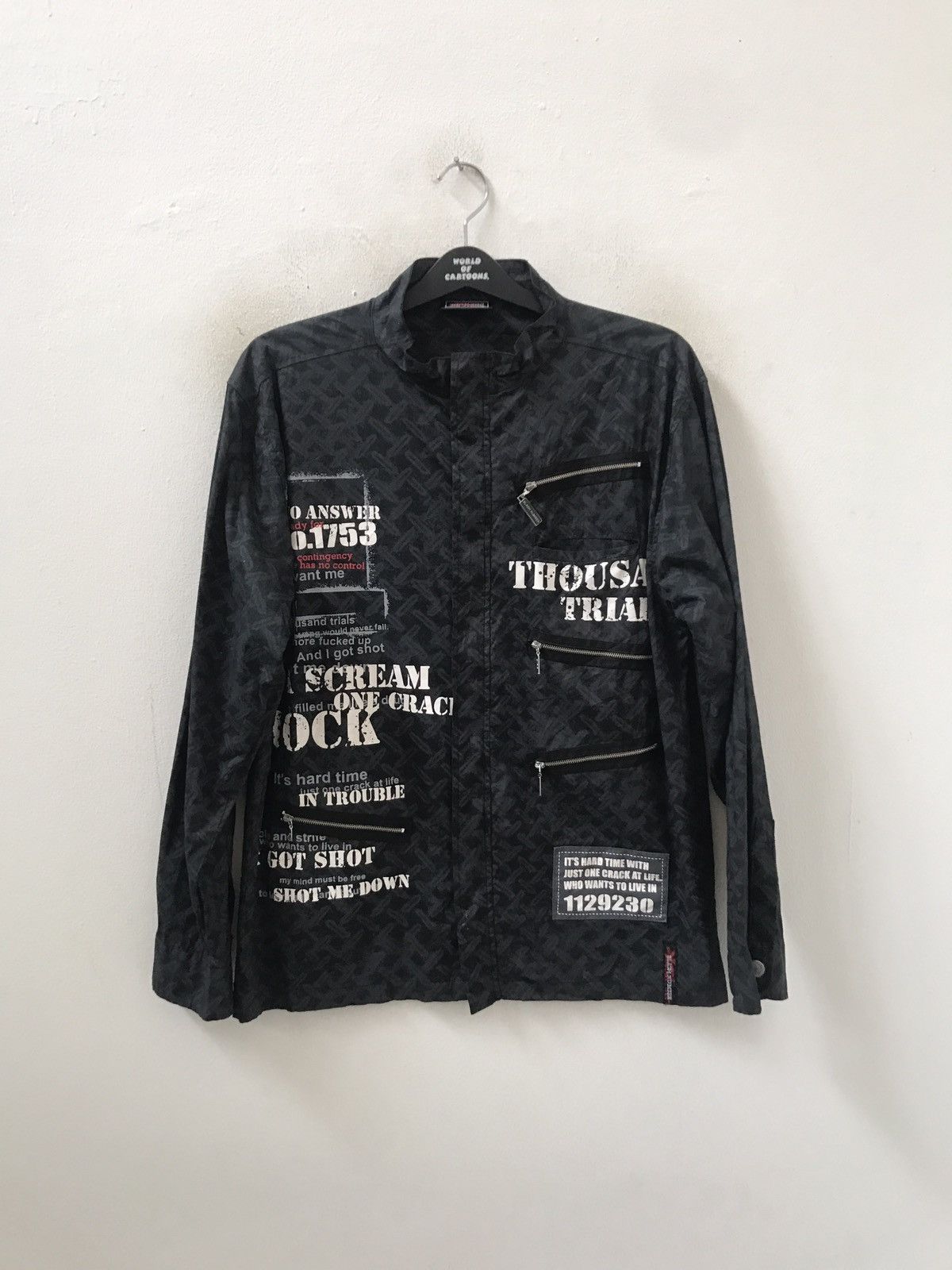 Vintage Japan Brand Slash Number Zipper Punk Light Zip Jacket Size US L / EU 52-54 / 3 - 1 Thumbnail