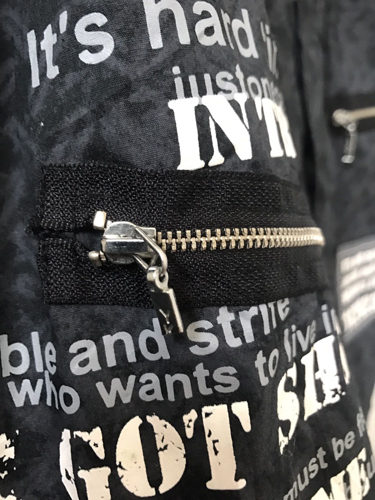 Vintage Japan Brand Slash Number Zipper Punk Light Zip Jacket Size US L / EU 52-54 / 3 - 7 Thumbnail