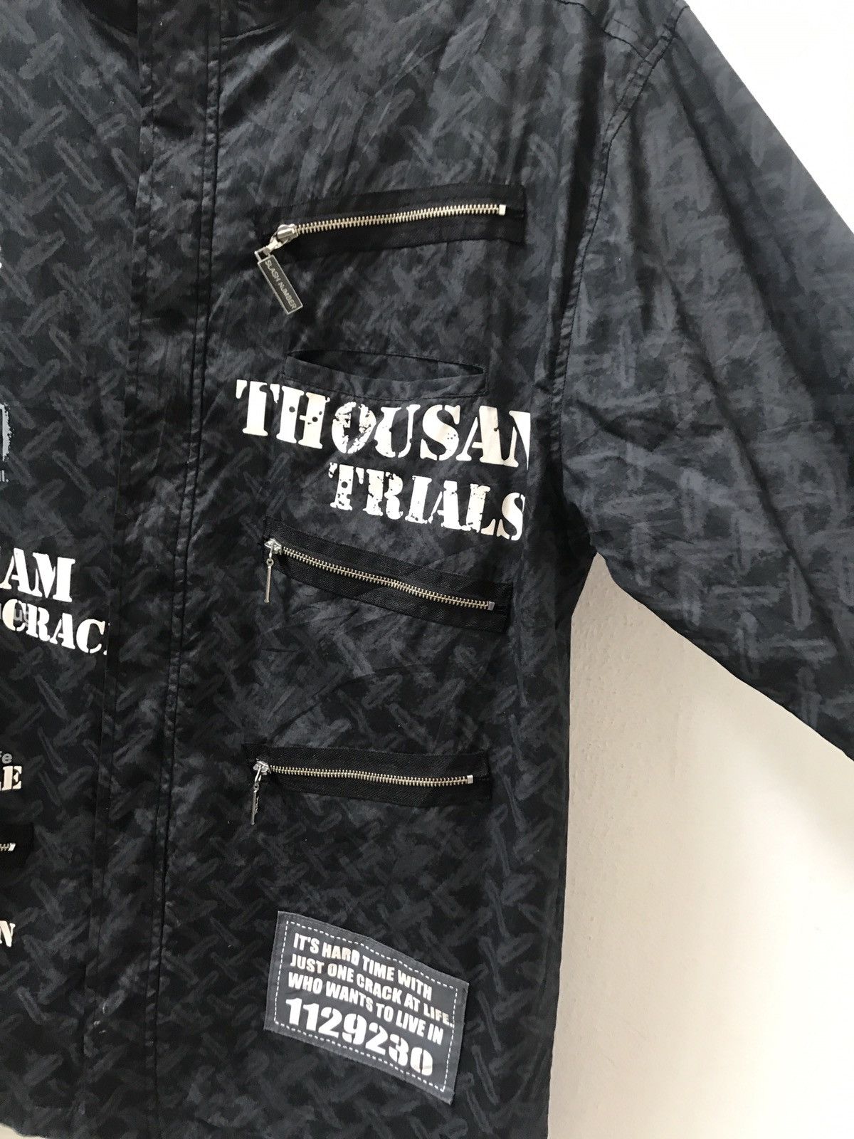 Vintage Japan Brand Slash Number Zipper Punk Light Zip Jacket Size US L / EU 52-54 / 3 - 3 Thumbnail