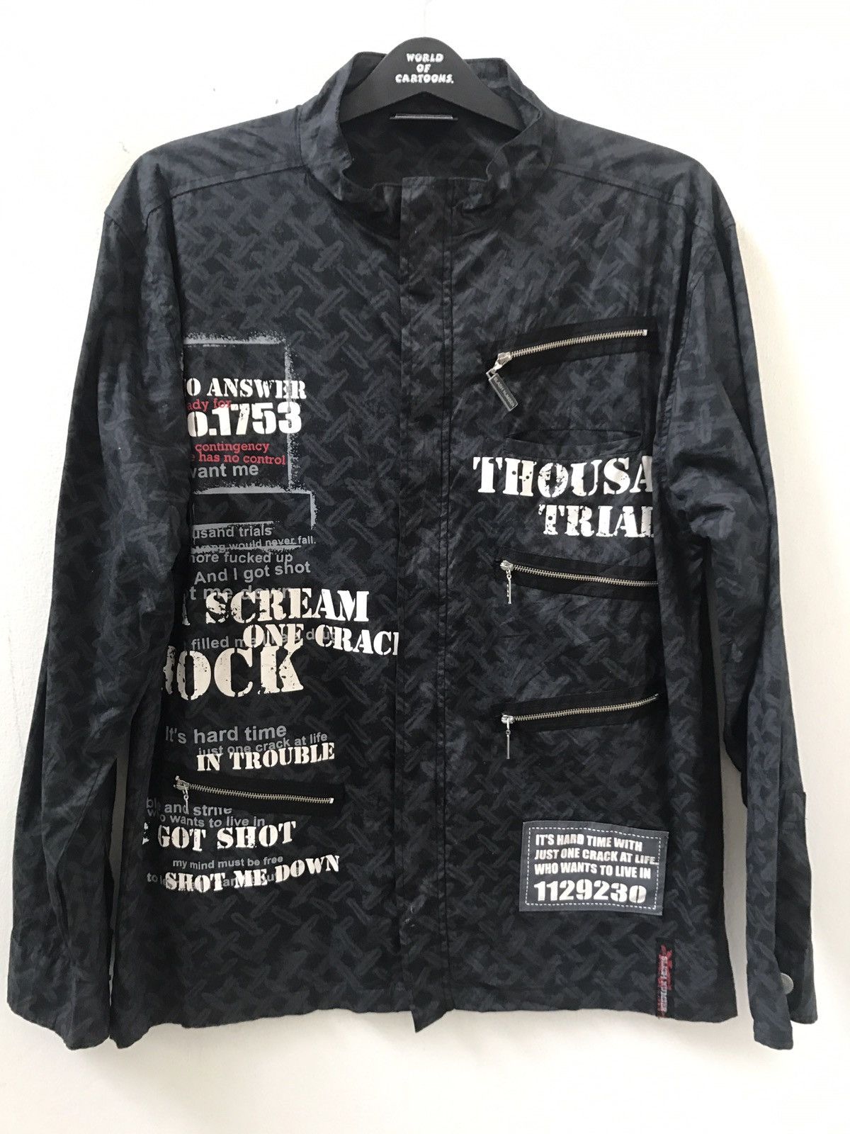 Vintage Japan Brand Slash Number Zipper Punk Light Zip Jacket Size US L / EU 52-54 / 3 - 2 Thumbnail