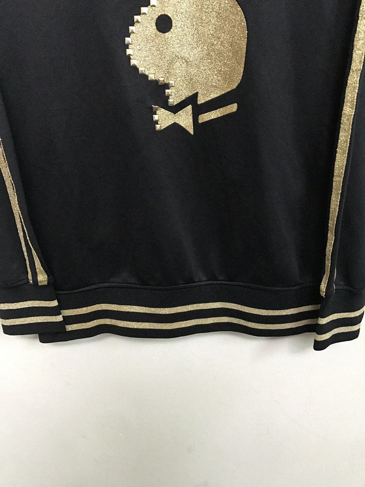 Playboy PLAYBOY Gold Color Big Logo Striped Sleeves Black Track Top Size US L / EU 52-54 / 3 - 6 Thumbnail