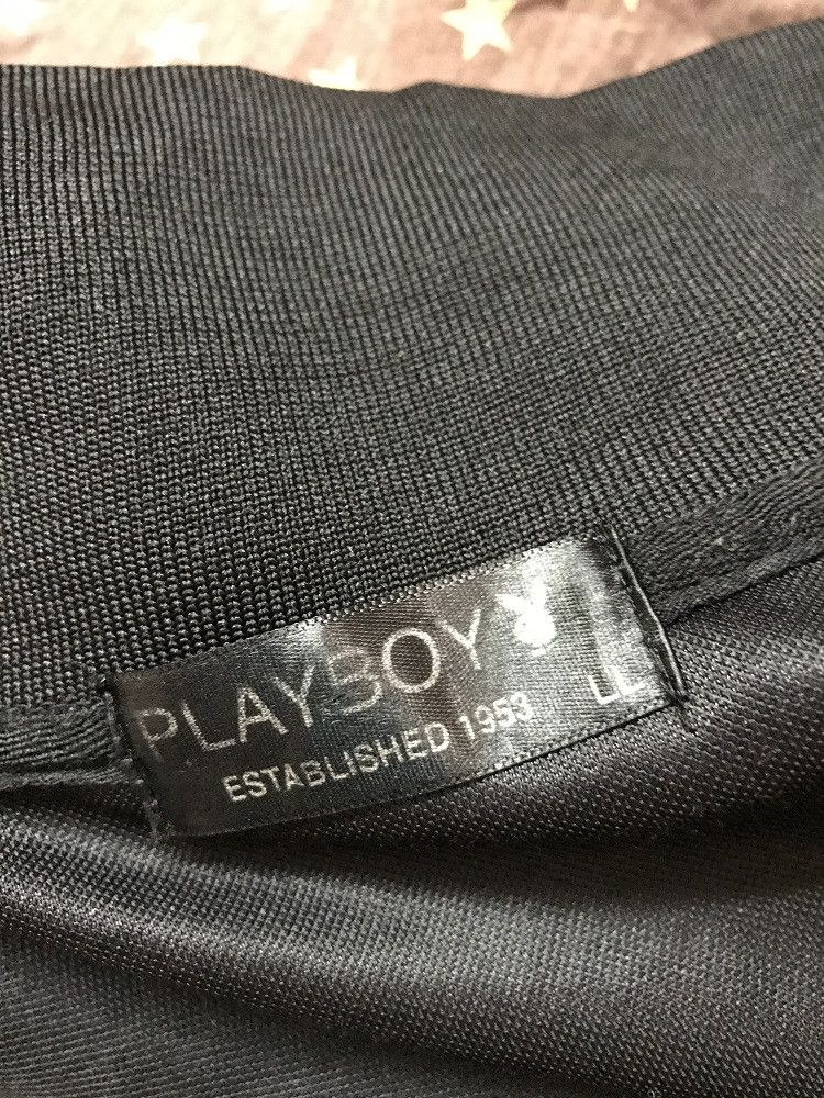 Playboy PLAYBOY Gold Color Big Logo Striped Sleeves Black Track Top Size US L / EU 52-54 / 3 - 7 Thumbnail