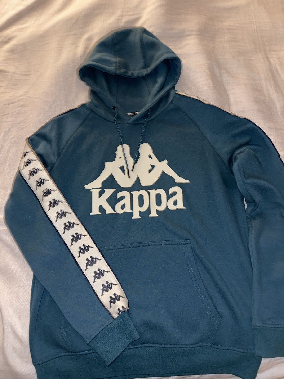 Kappa Kappa Hoodie teal cream Grailed