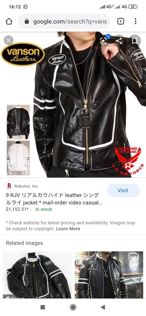 VANSON RJV LEATHER SINGLE RIDER JACKET