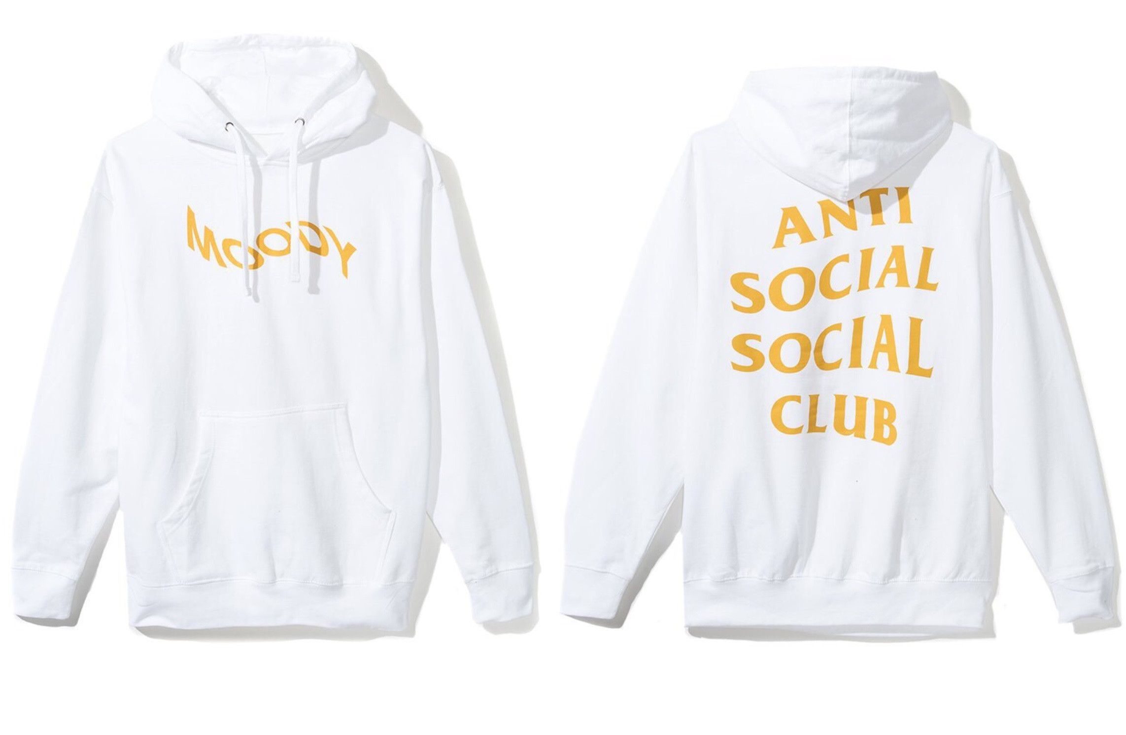 DS Yellow ASSC Moodyz White Hoodie BAPE KITH VLONE FTP FOG