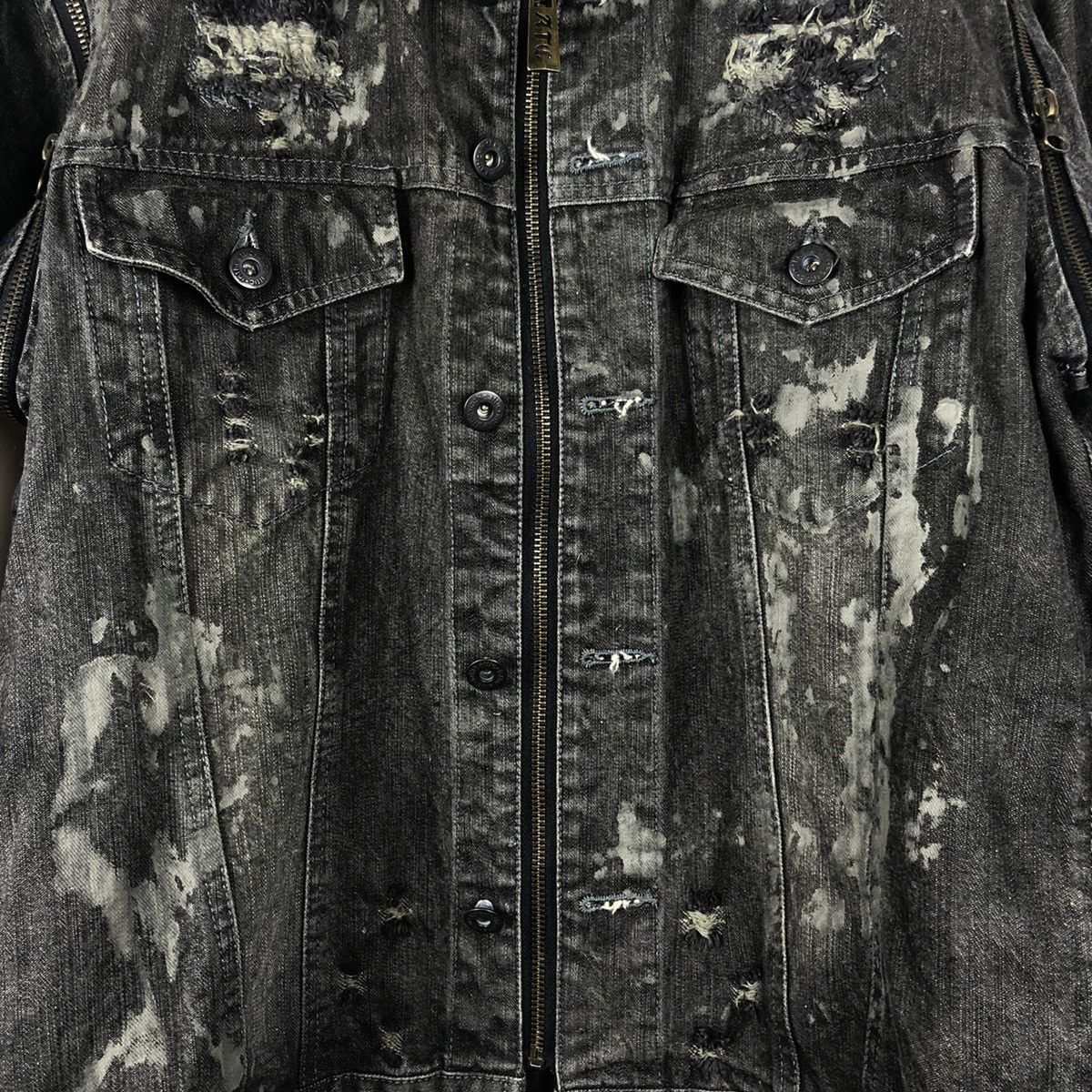 In The Attic In The Attic 🇯🇵 Distressed Detachable Sleeve Denim Jacket Size US M / EU 48-50 / 2 - 15 Thumbnail