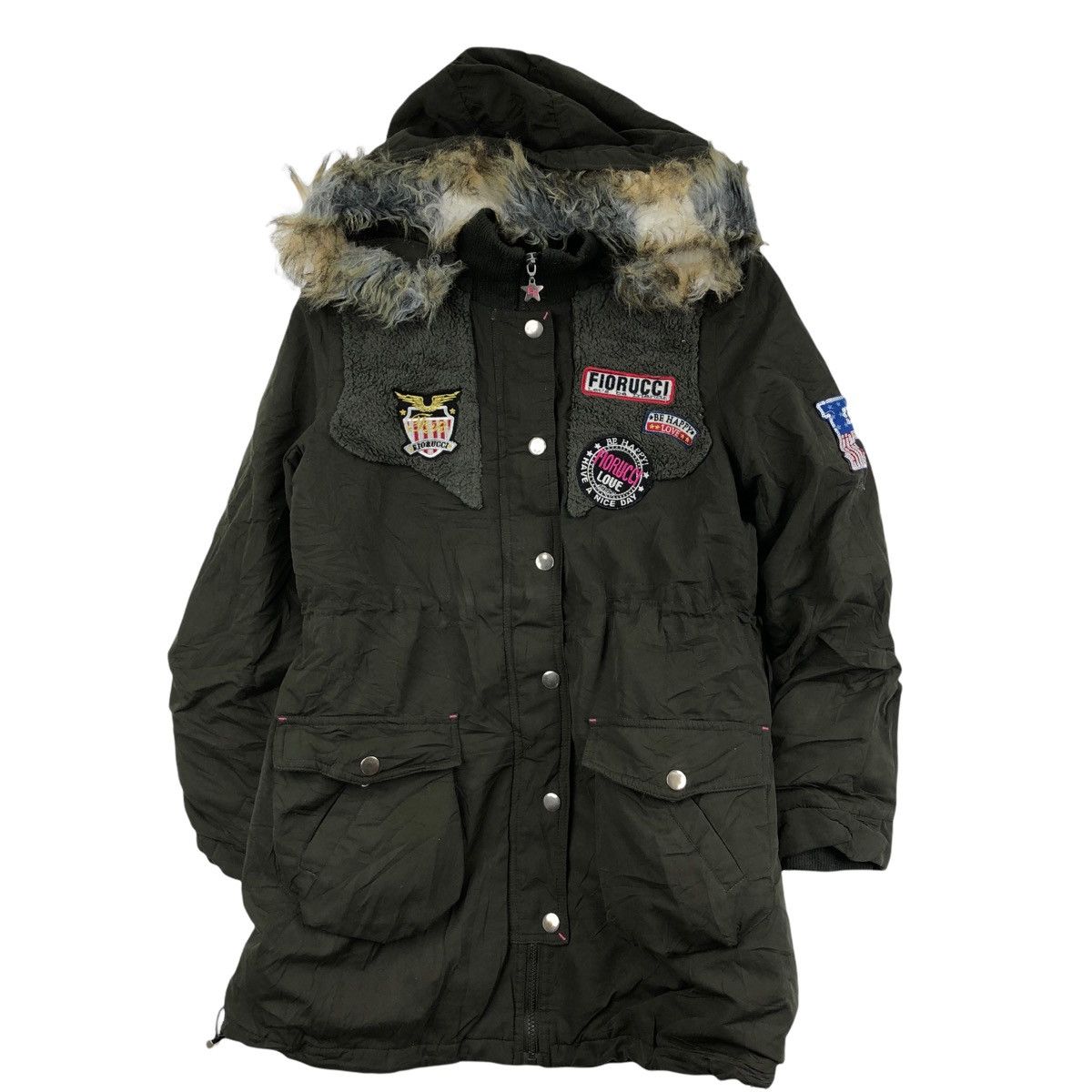 Fiorucci × Vintage Vtg FIORUCCI ITALY Patches Parka Trench Coat Jacket ...