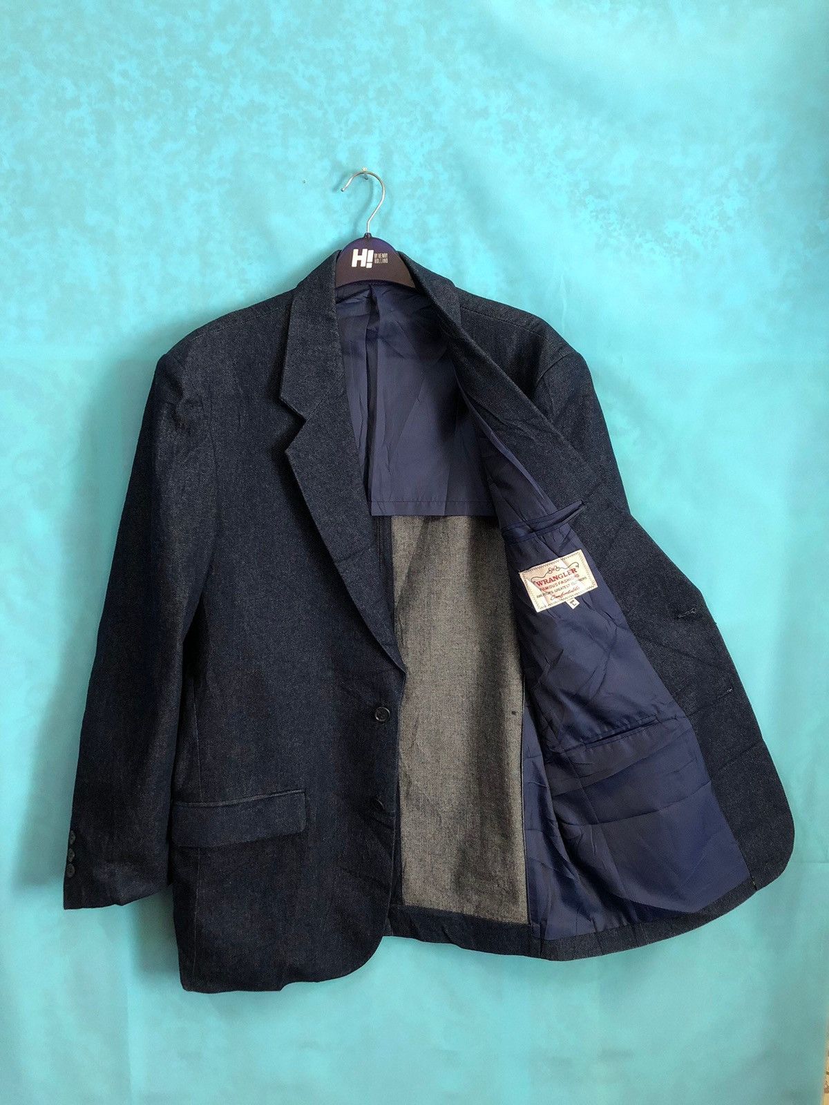 Wrangler 1990s denim indigo classic blazer coat #118 Size 40L - 4 Thumbnail